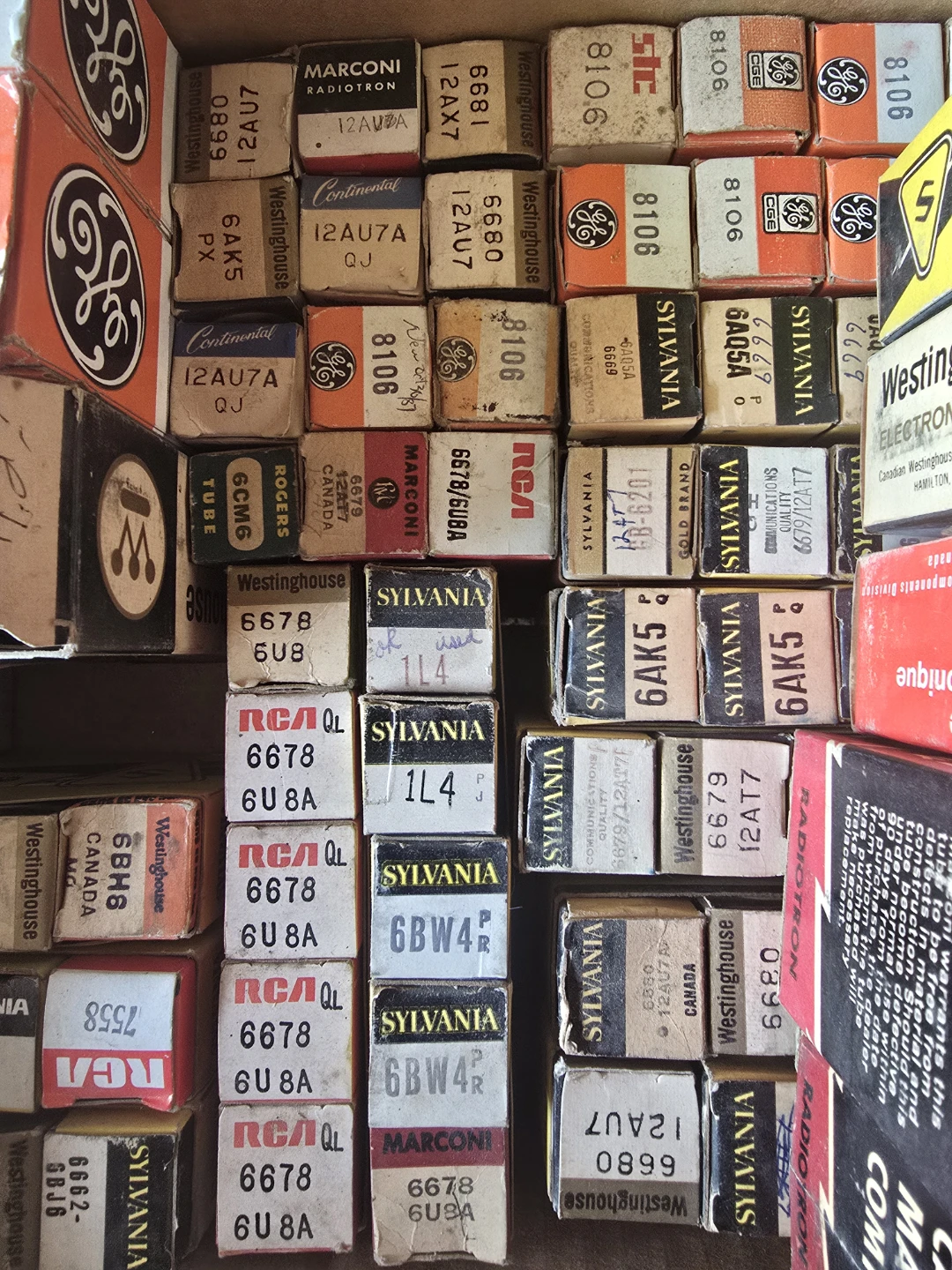 Assorted Vacuum Tubes - RCA, Sylvania, GE, Westinghouse, Marconi