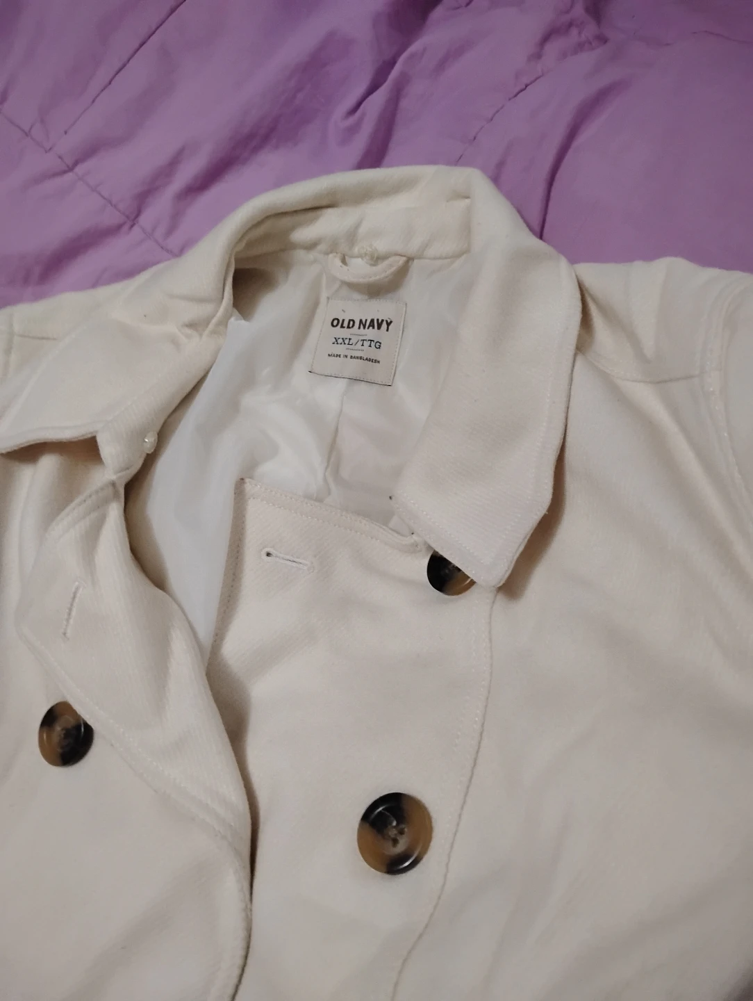Old Navy Off-White Trench Coat - photo 2