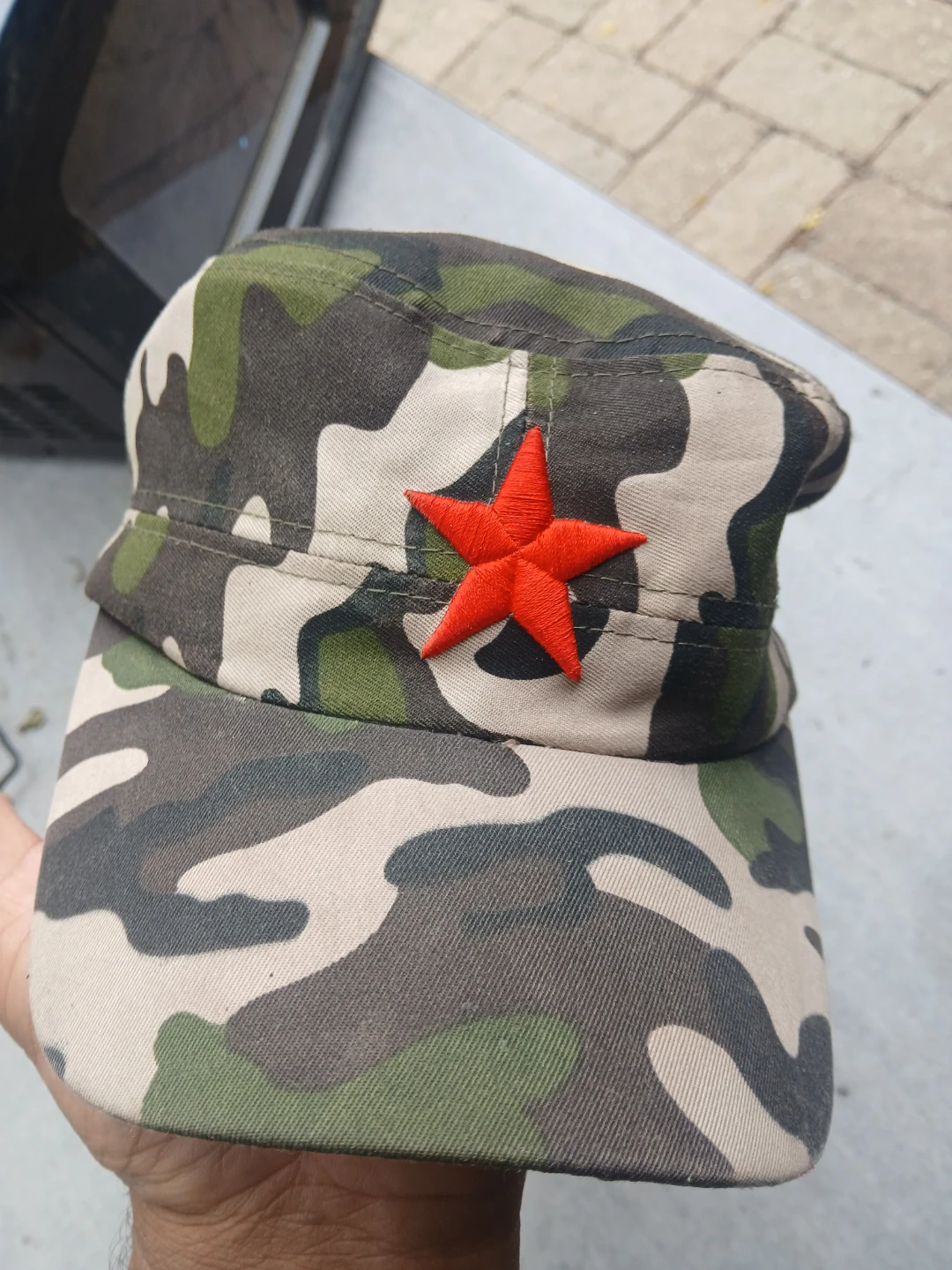 Camo Army Style Cap with Red Star - photo 2