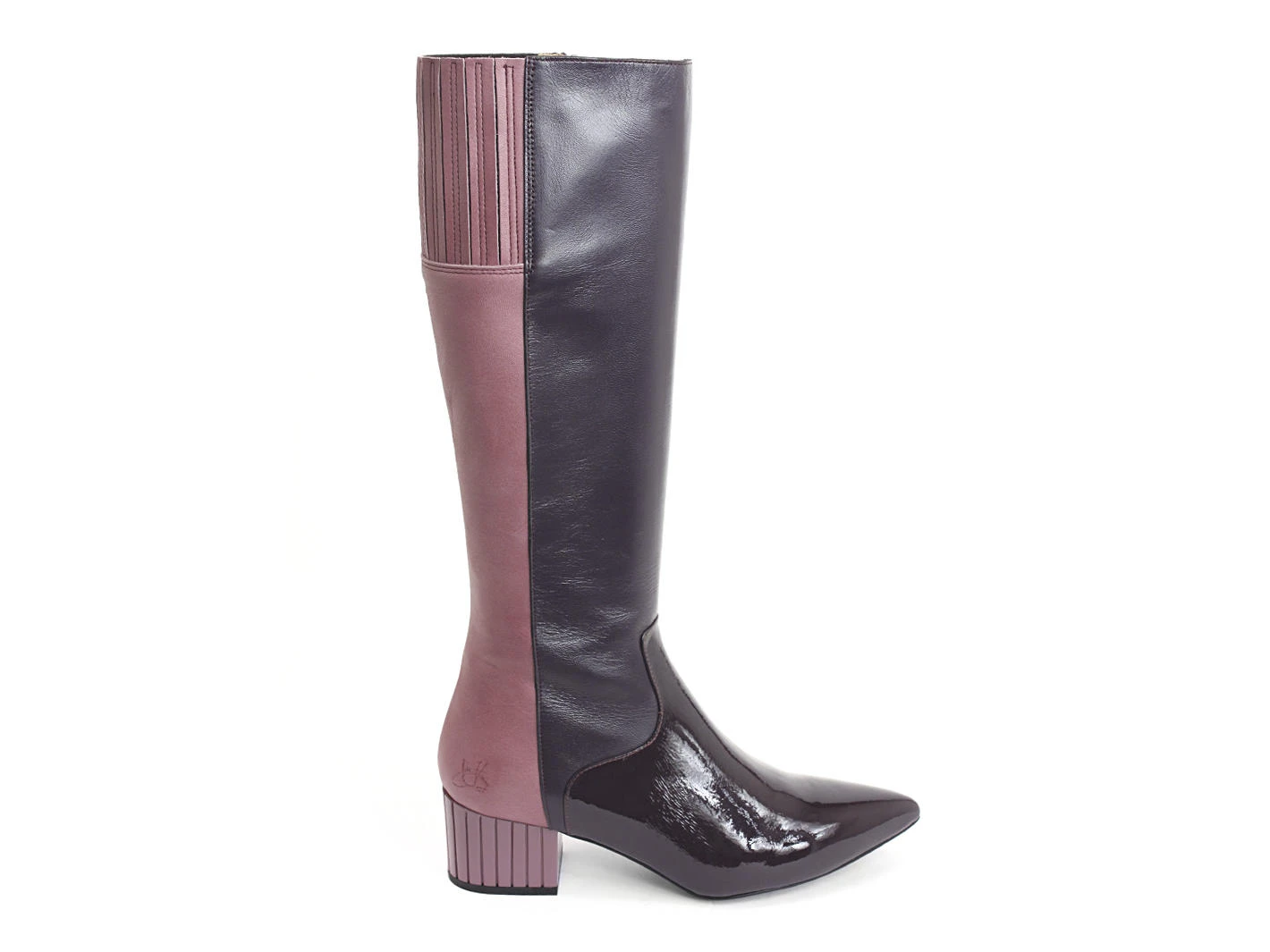 Jihn Fluevog Effortless Sophia Two-Tone Leather Boots 10