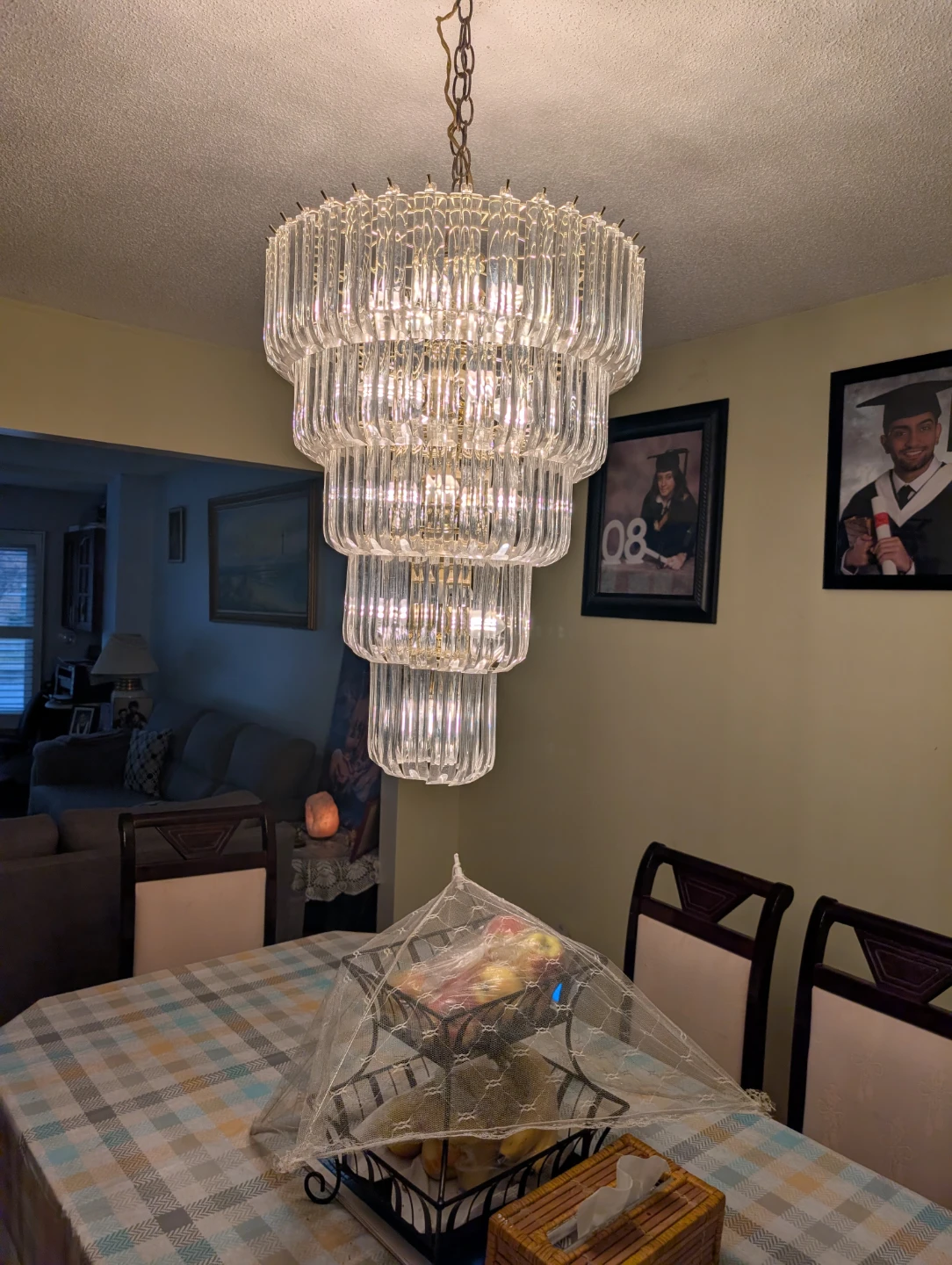 Vintage Crystal Tiered Chandelier
