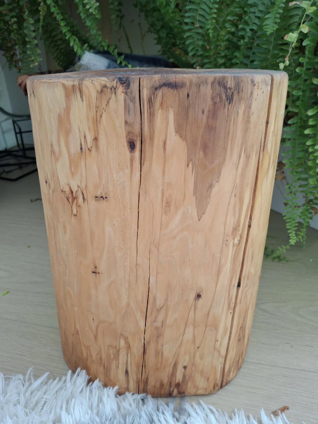 Natural Wood Log Side Table - photo 4