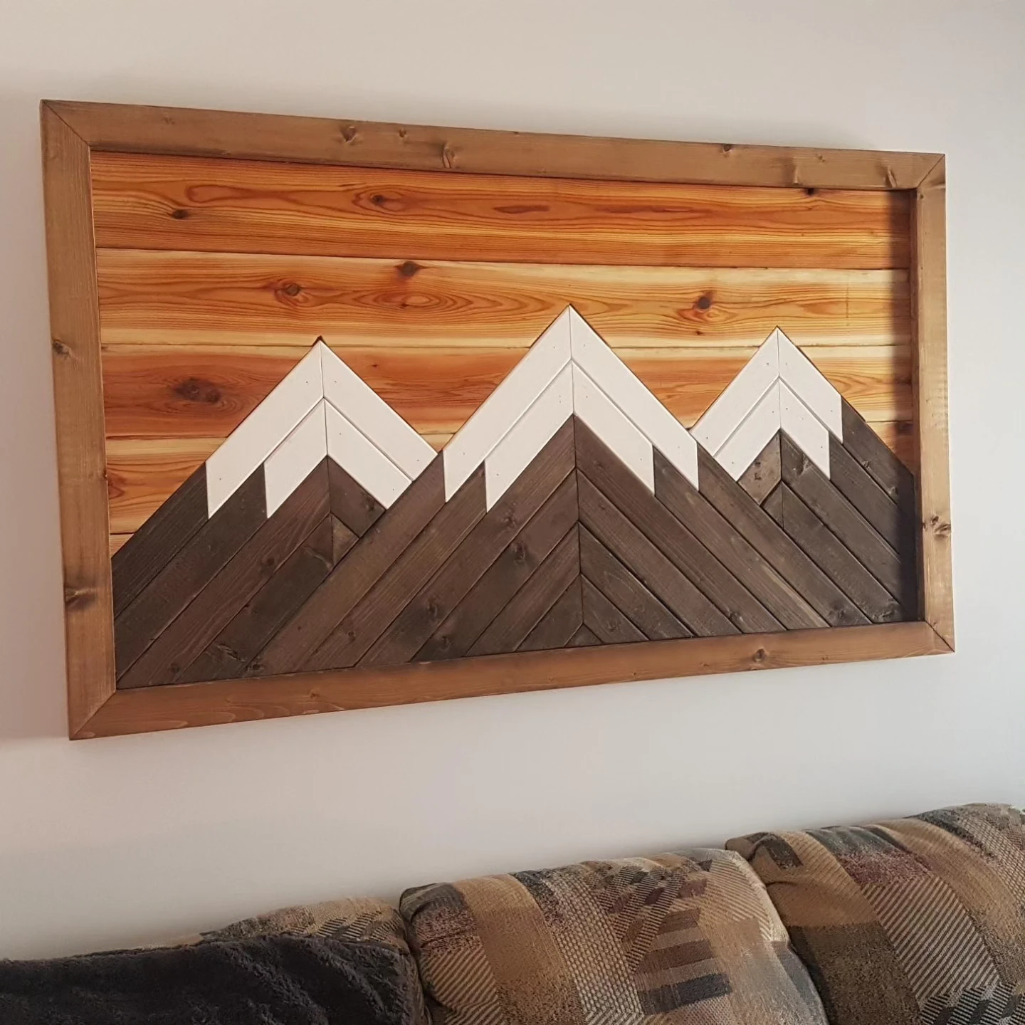 Handmade Rustic Wooden Mountain Wall Art - photo 5