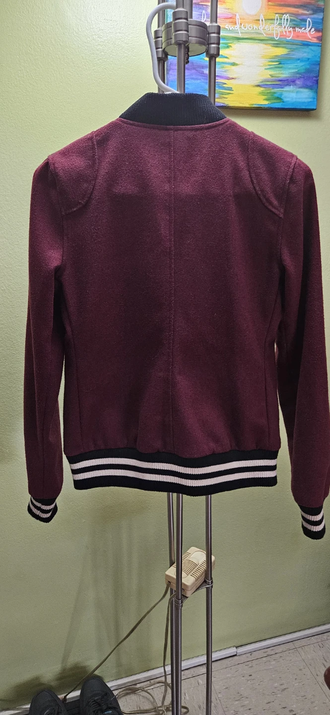 BDG Varsity Jacket Maroon Size S - photo 2