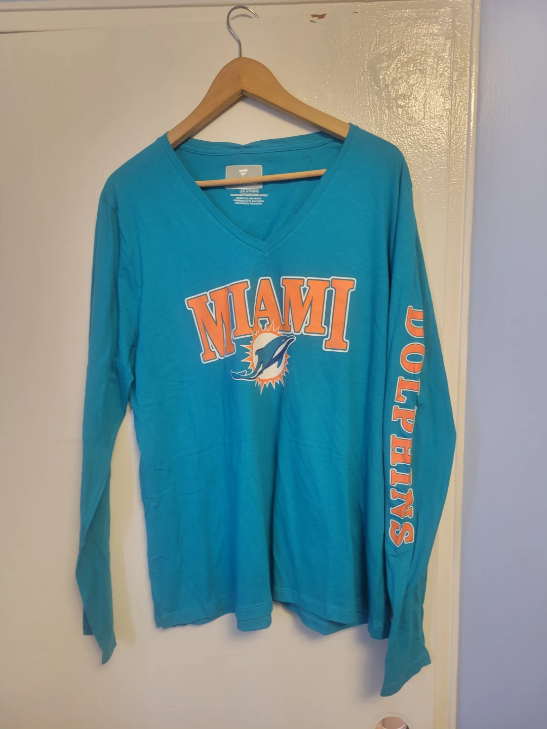 Fanatics Miami Dolphins V-Neck Long Sleeve Tee XXL