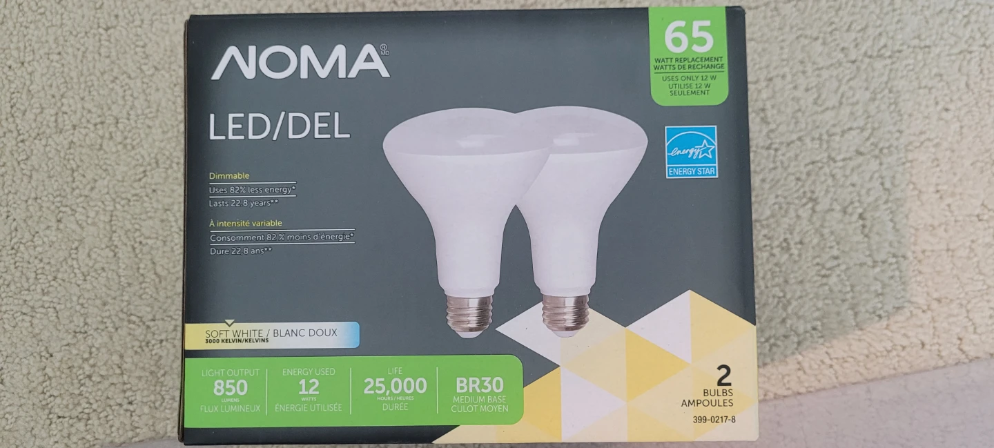 Noma BR30 LED Dimmable Light Bulbs, 2-Pack