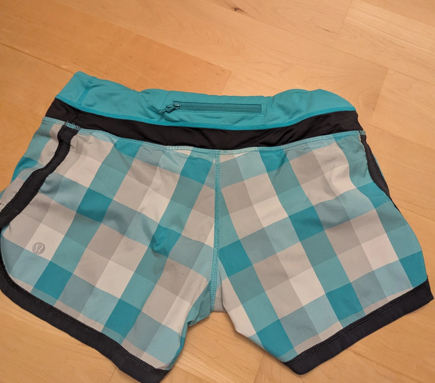 Lululemon Turbo Run Shorts, Checkered Turquoise - photo 2
