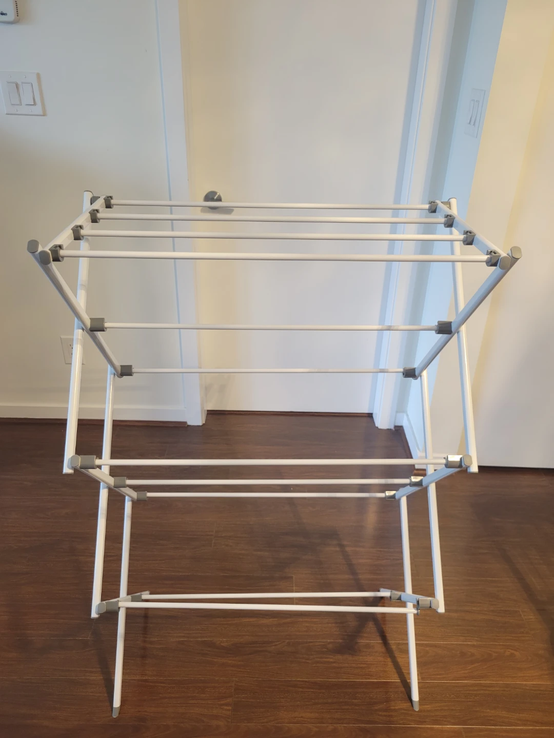 Collapsible White Laundry Drying Rack