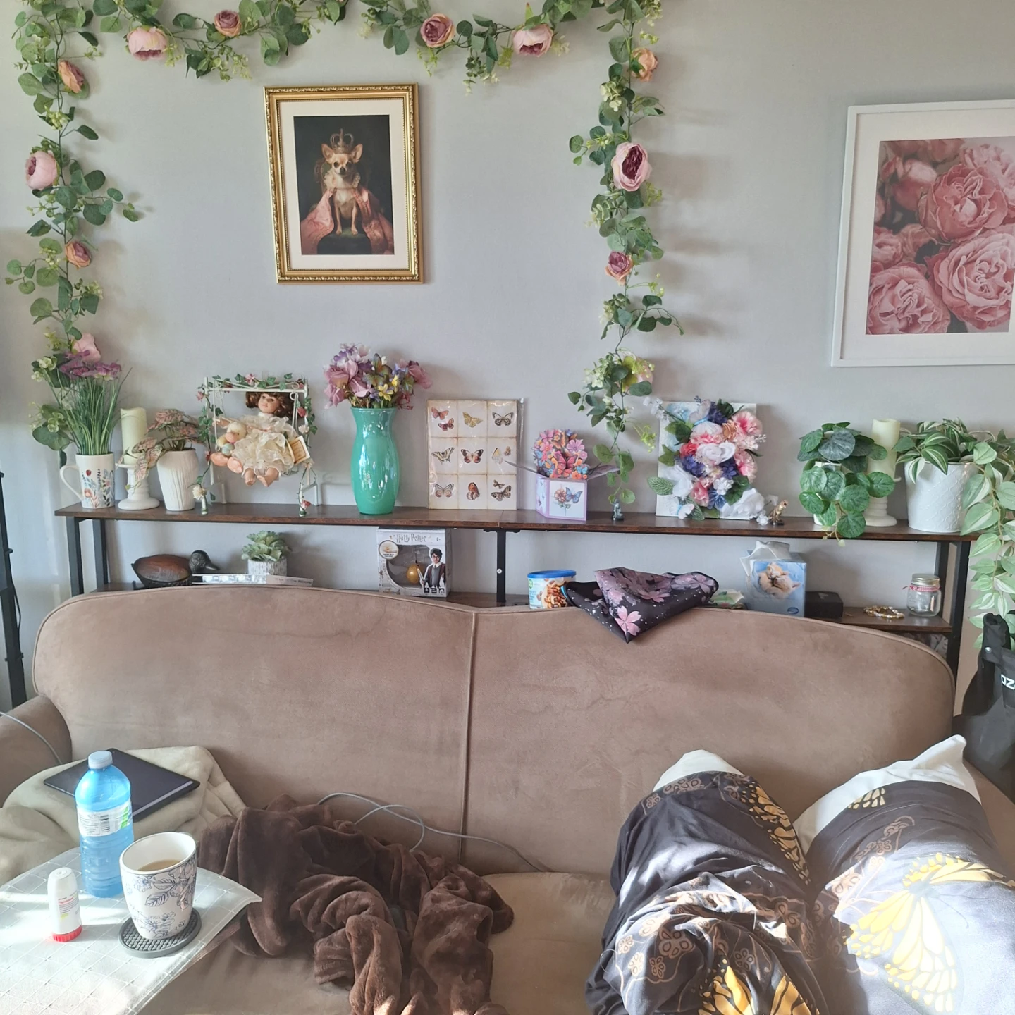 Rustic Console Table with Power Outlets