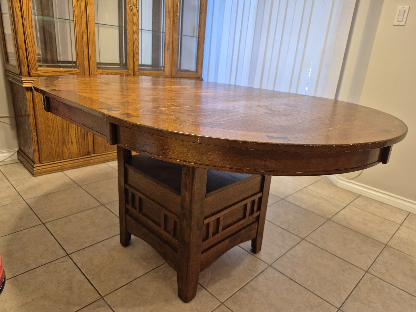 Oak Extendable Round Dining Table - photo 4