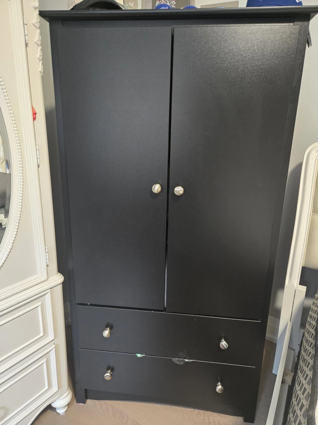 Black wardrobe with two drawers