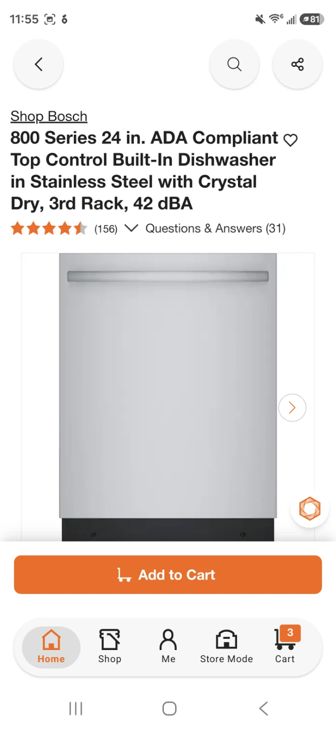 New Bosch 800 Series 24 in. Dishwasher ADA Height - photo 3