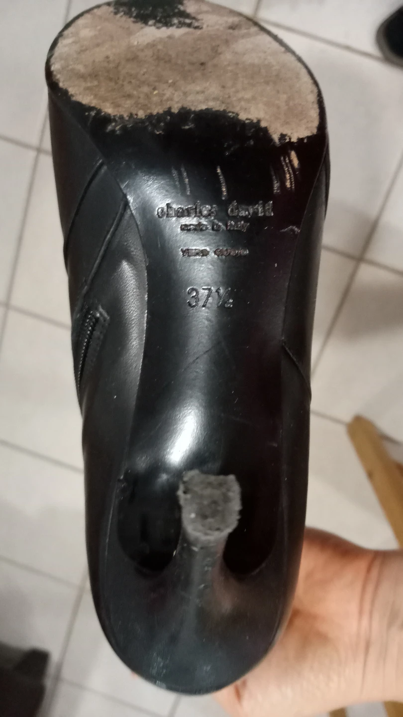 🏈Charles David black leather stiletto boots - photo 2