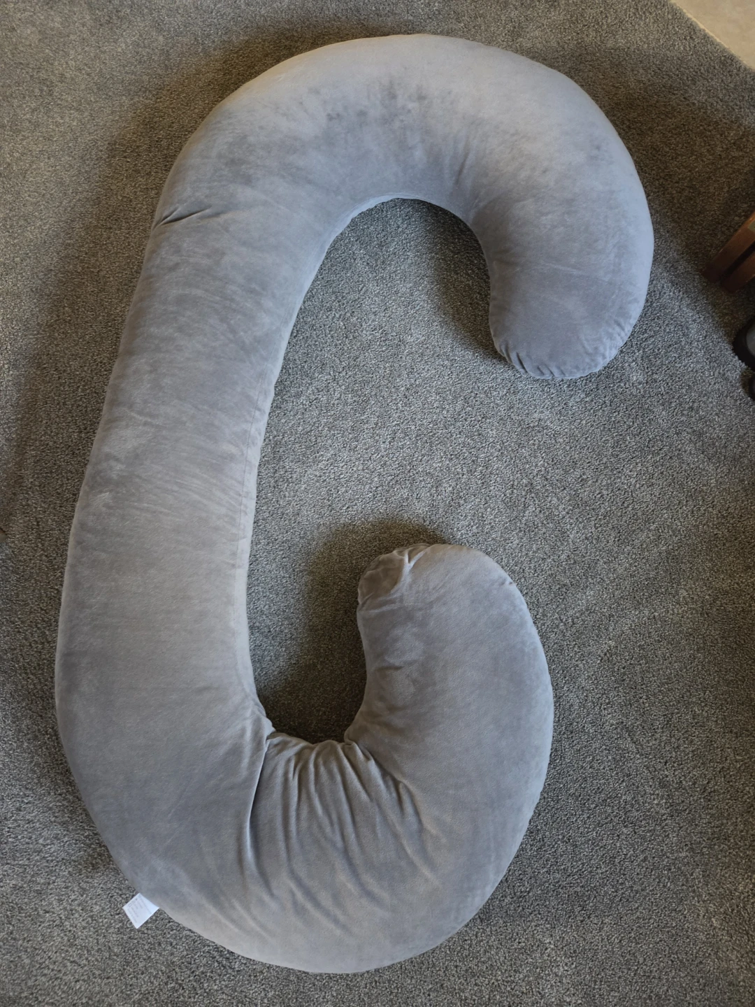 C-Shaped Grey Body Pillow