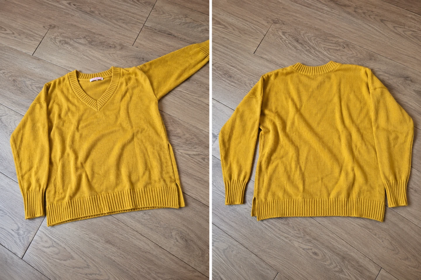 Yellow V-Neck Sweater size S-M - photo 2