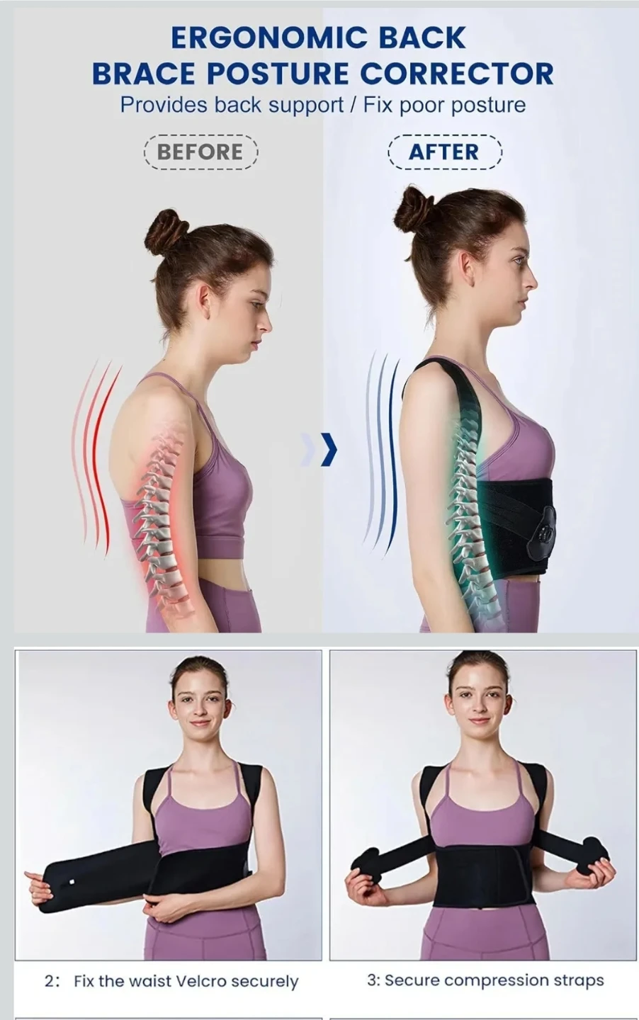 XL size Posture Corrector & Back Brace with Dual Knobs - photo 5