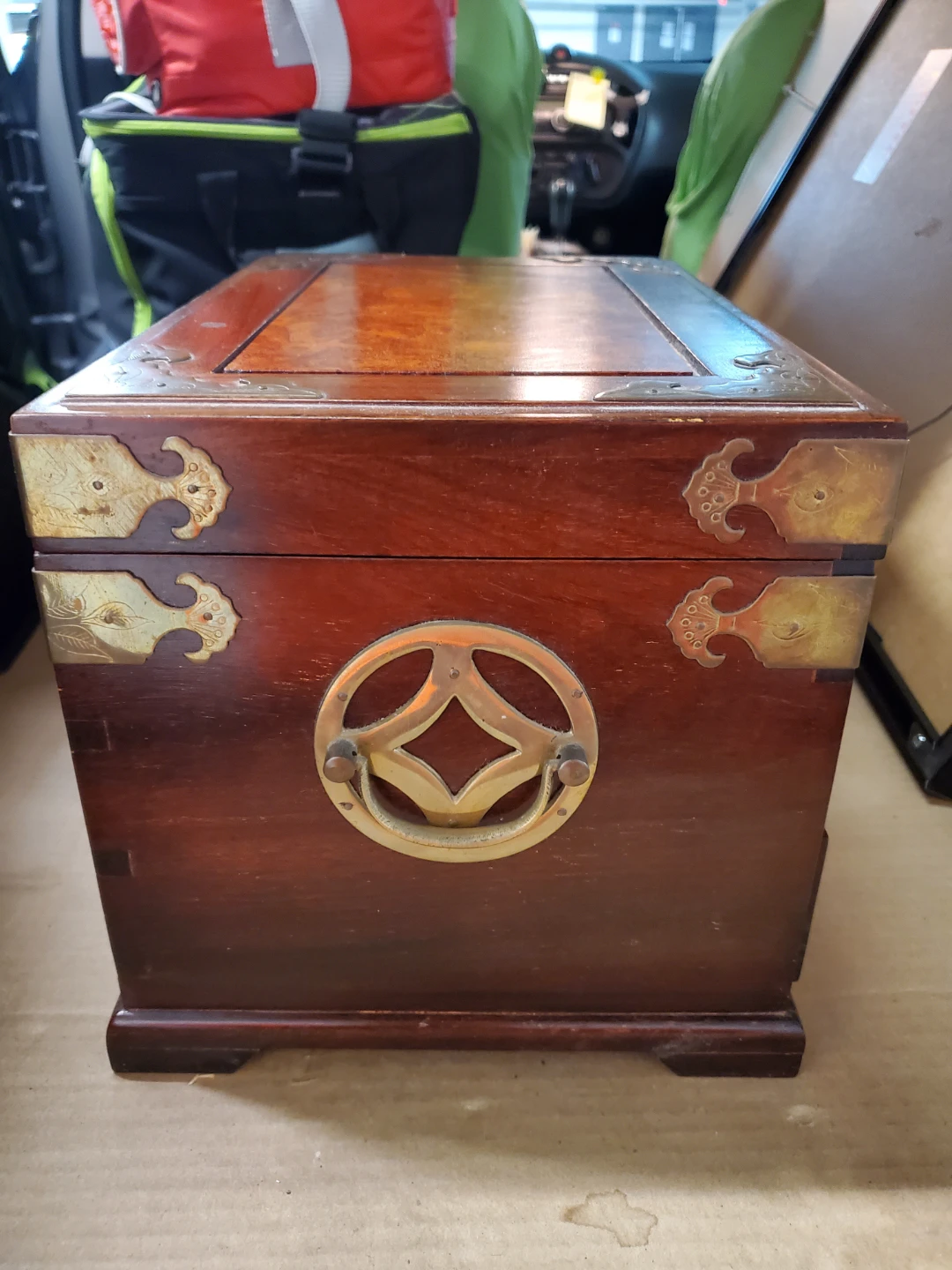 Vintage Chinese Style Wood Jewellery Box