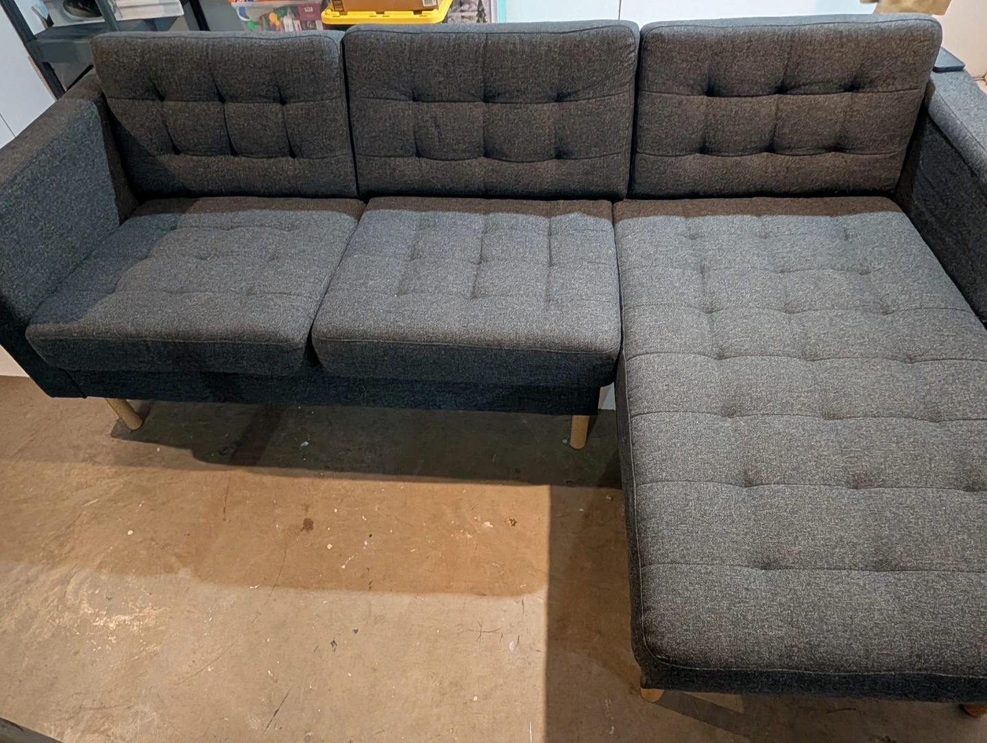 Dark Grey Mid-Century Modern Sectional Sofa