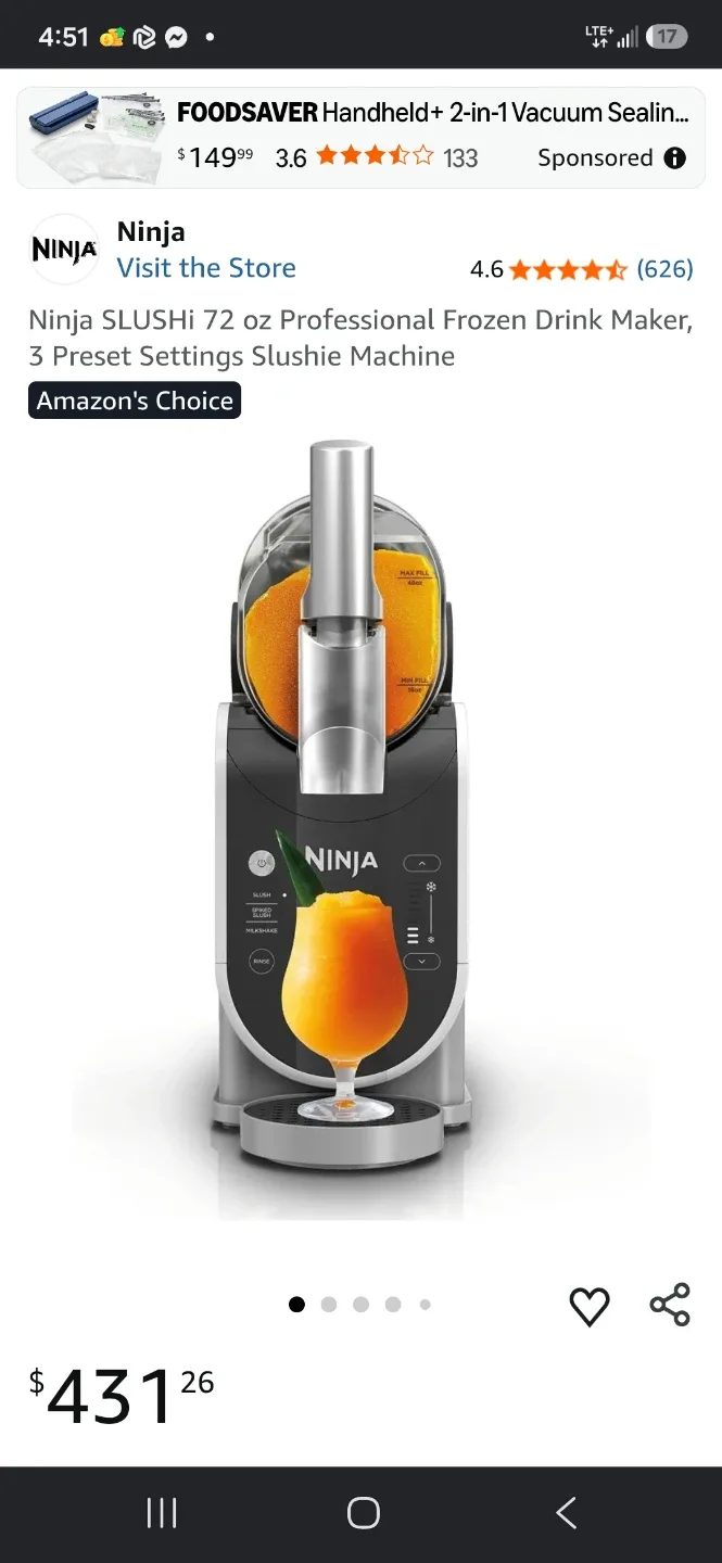 Ninja SLUSHI 72 oz Professional Frozen Drink Maker