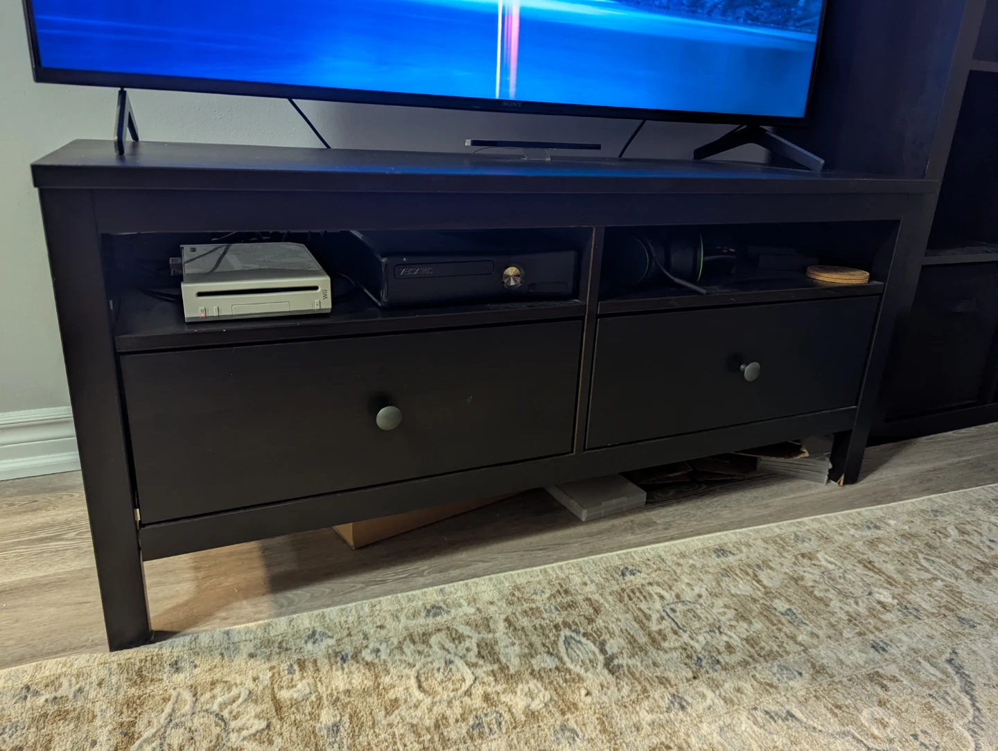 Black TV Media Console IKEA HEMNES