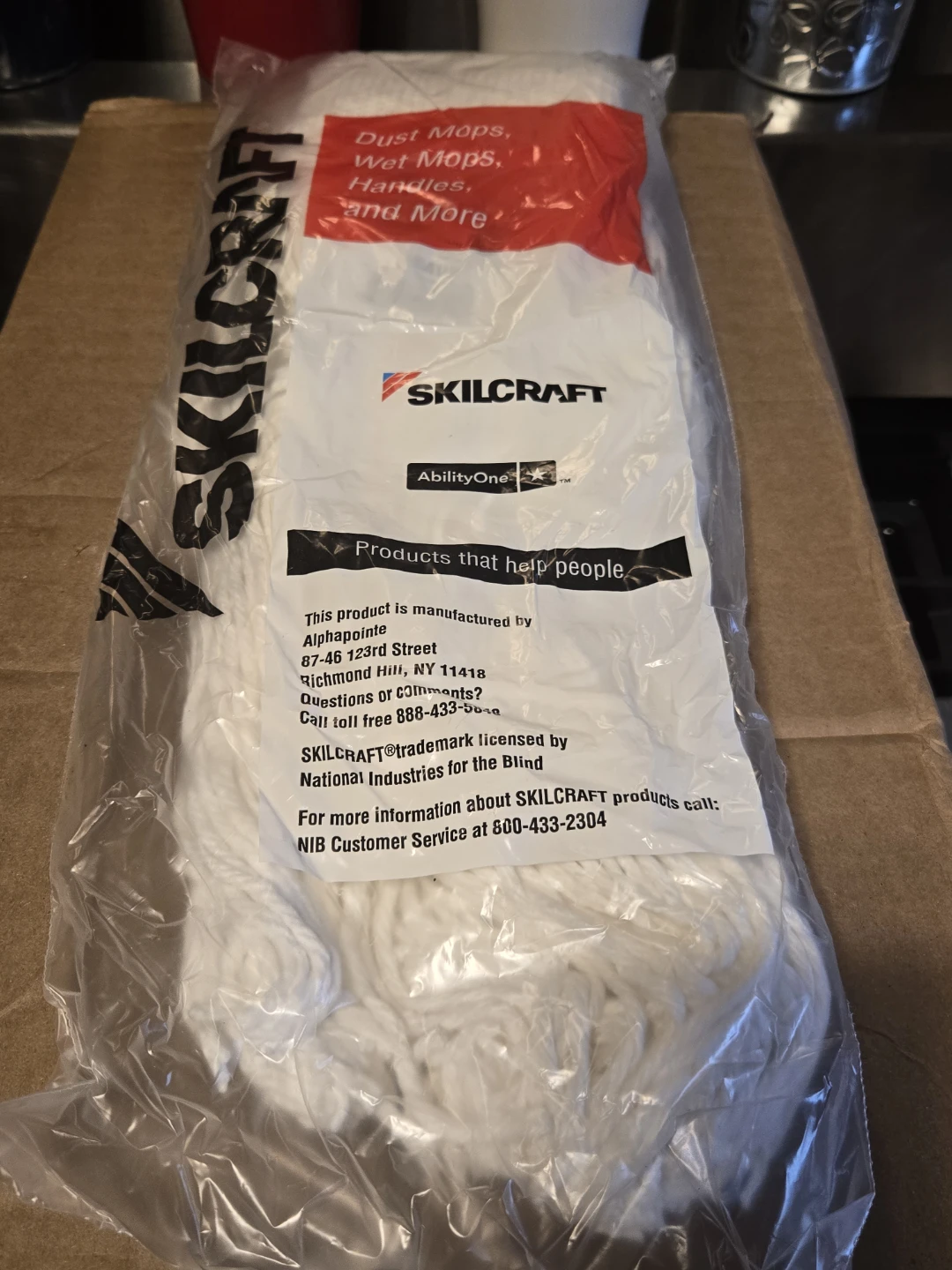 12-Pack Case Skilcraft Snowite Industrial Mop Heads-NEW Sealed!