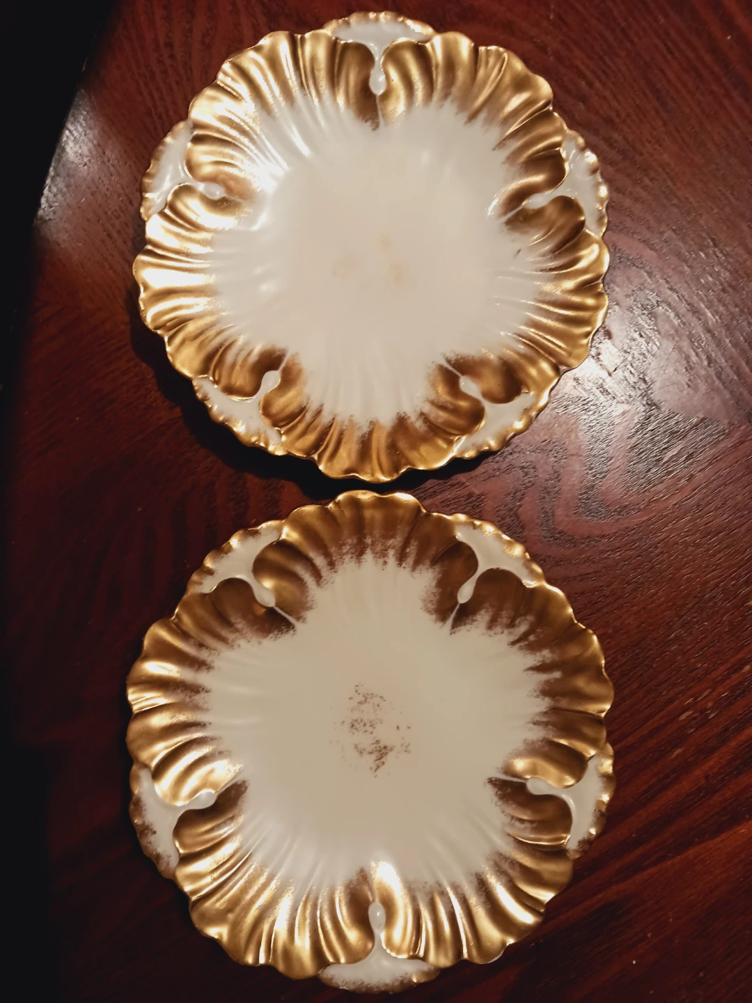 Set of 2 Limoges France Gilded Porcelain Plates - photo 3