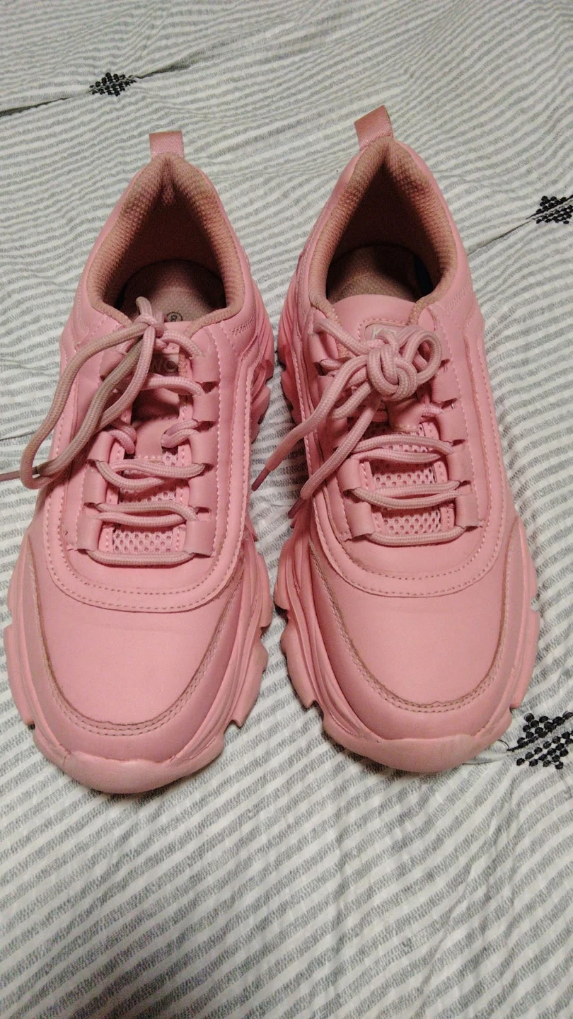 Pink chunky platform sneakers