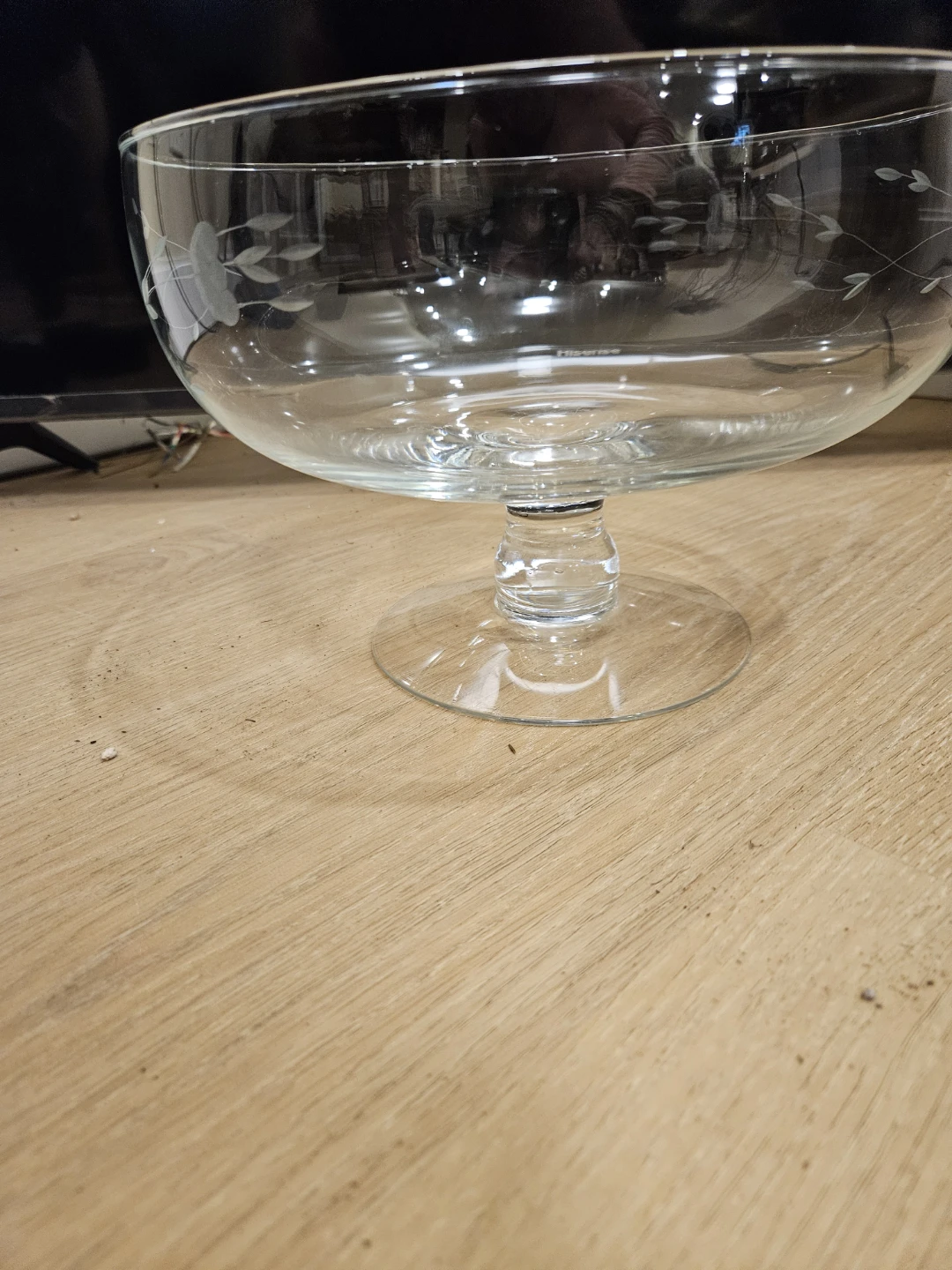 Etched Glass Pedestal Bowl - photo 2