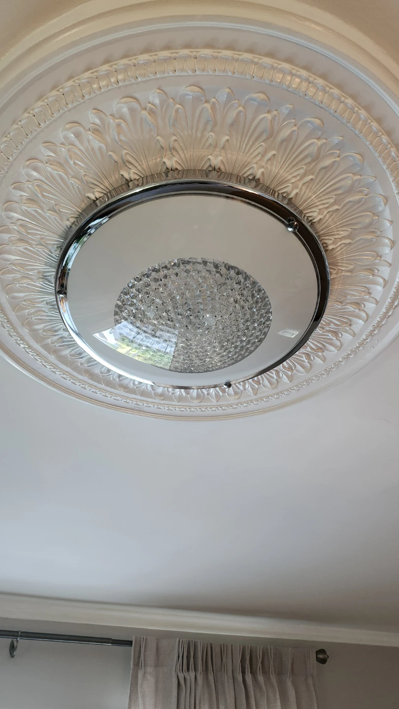 Chrome and Crystal Flush Mount Ceiling Light