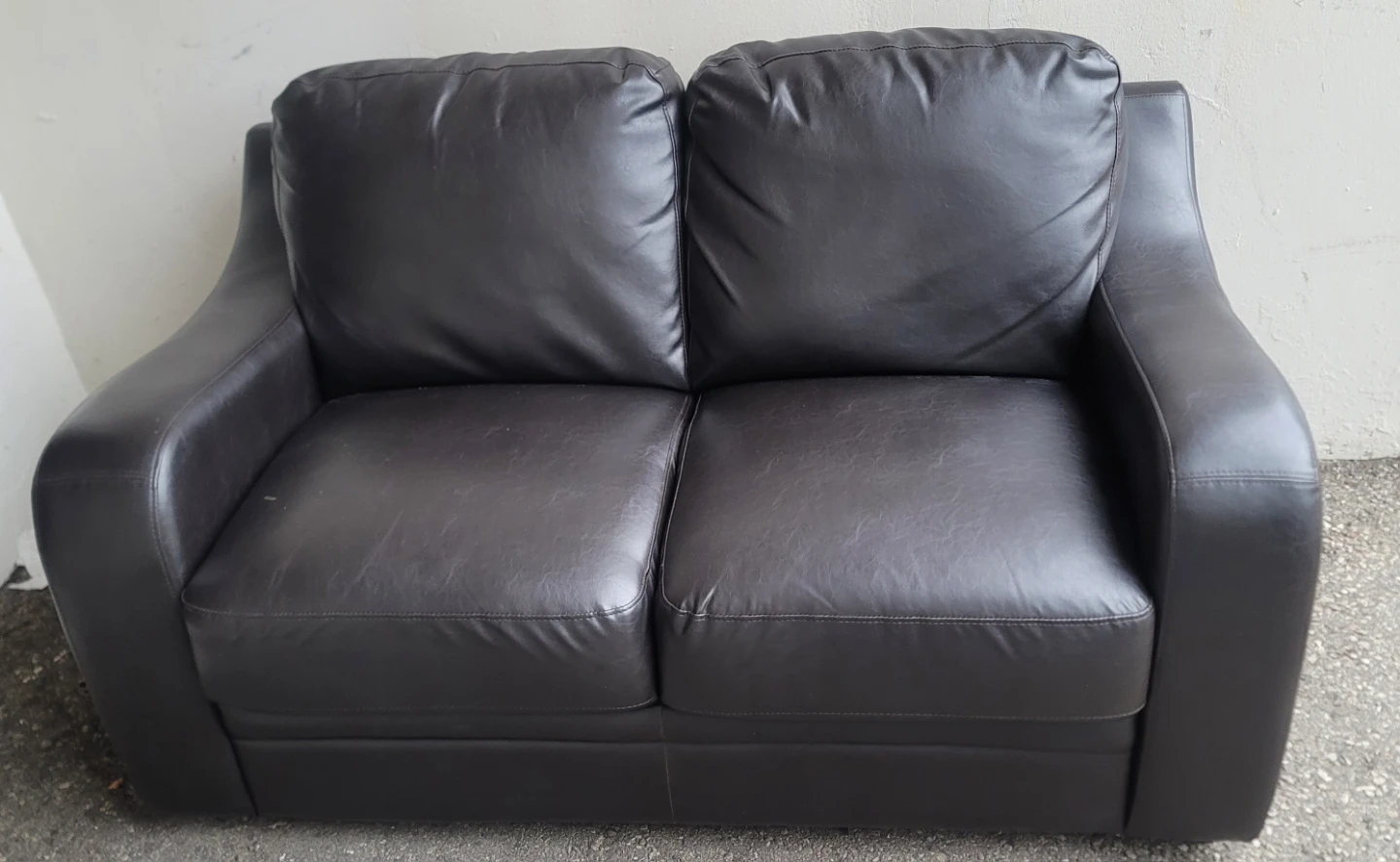 Dark Brown Two-Seater Loveseat