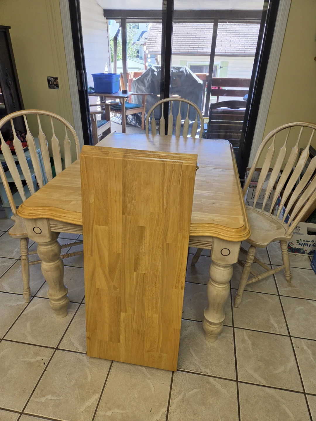 Solid Maple kitchen table with 3chairs - photo 2