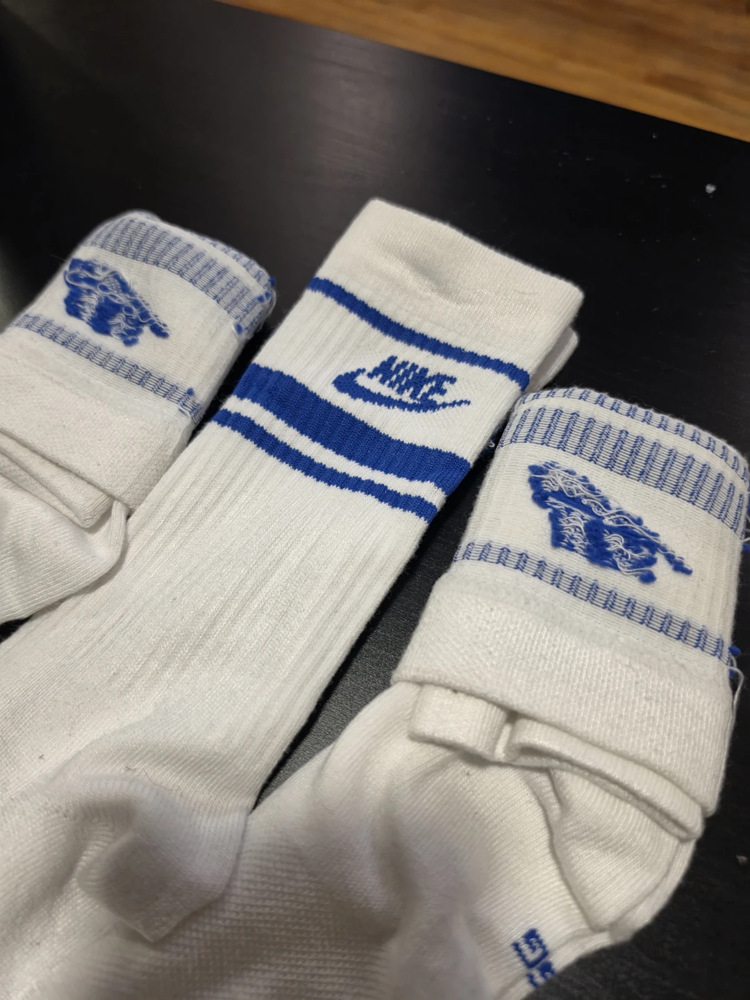 Nike Retro 3-Pack Crew Socks (White/Blue) - photo 3