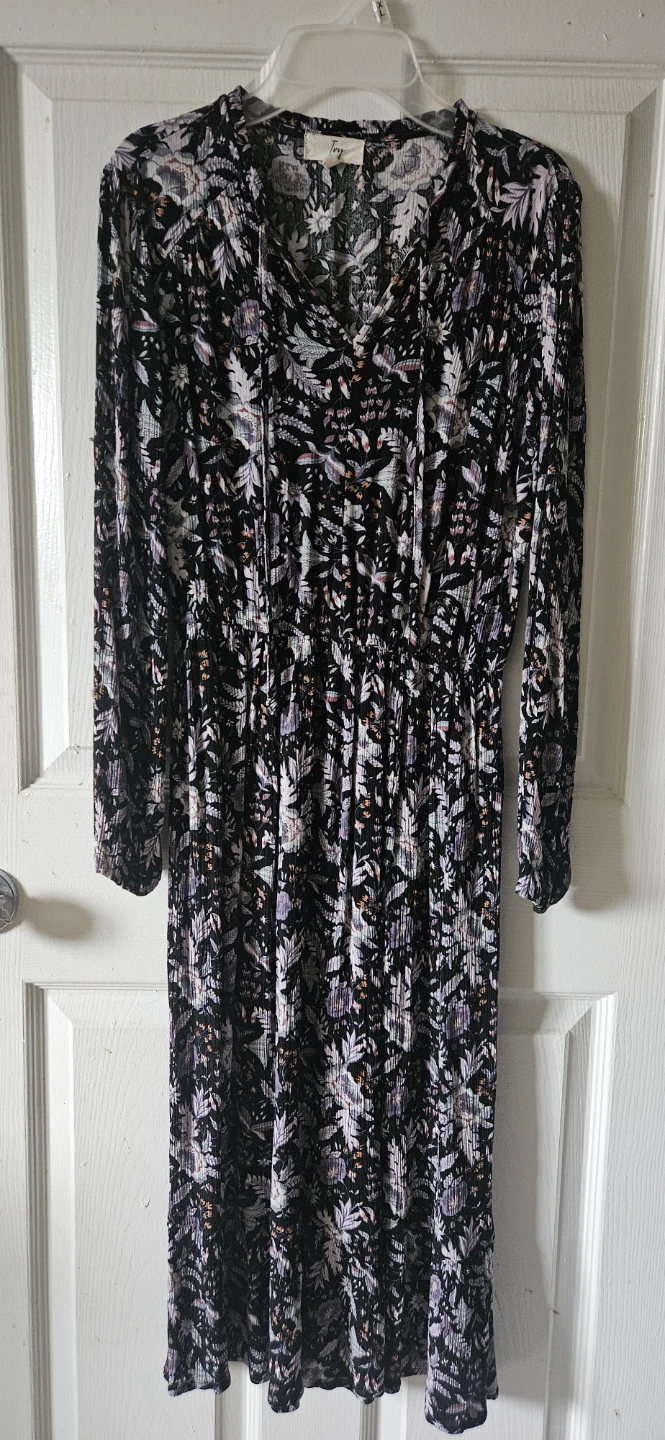Tiny Floral Print Midi Dress