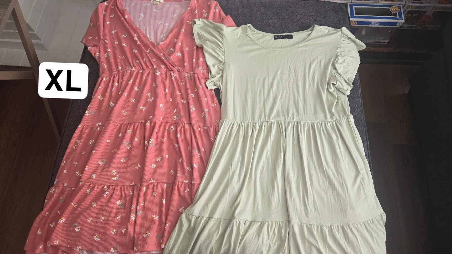 Two Tiered Midi Dresses - XL