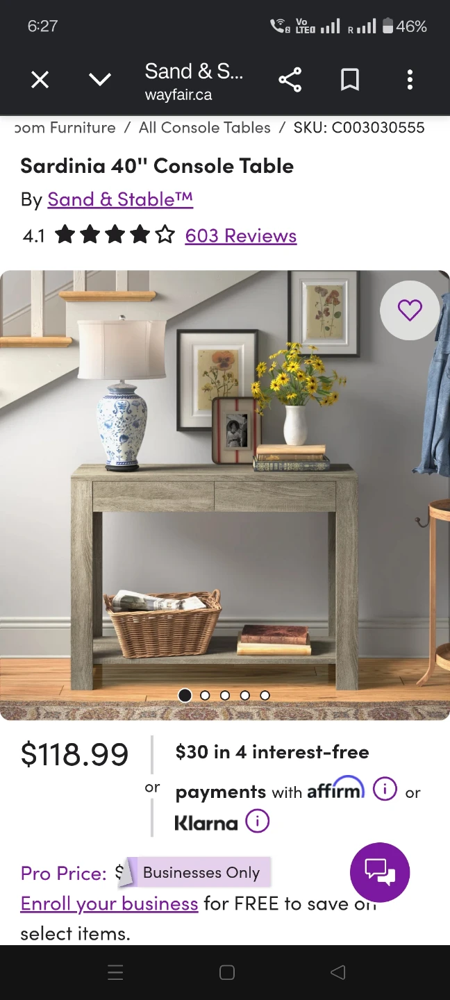 Sardinia 40'' Console Table - photo 2