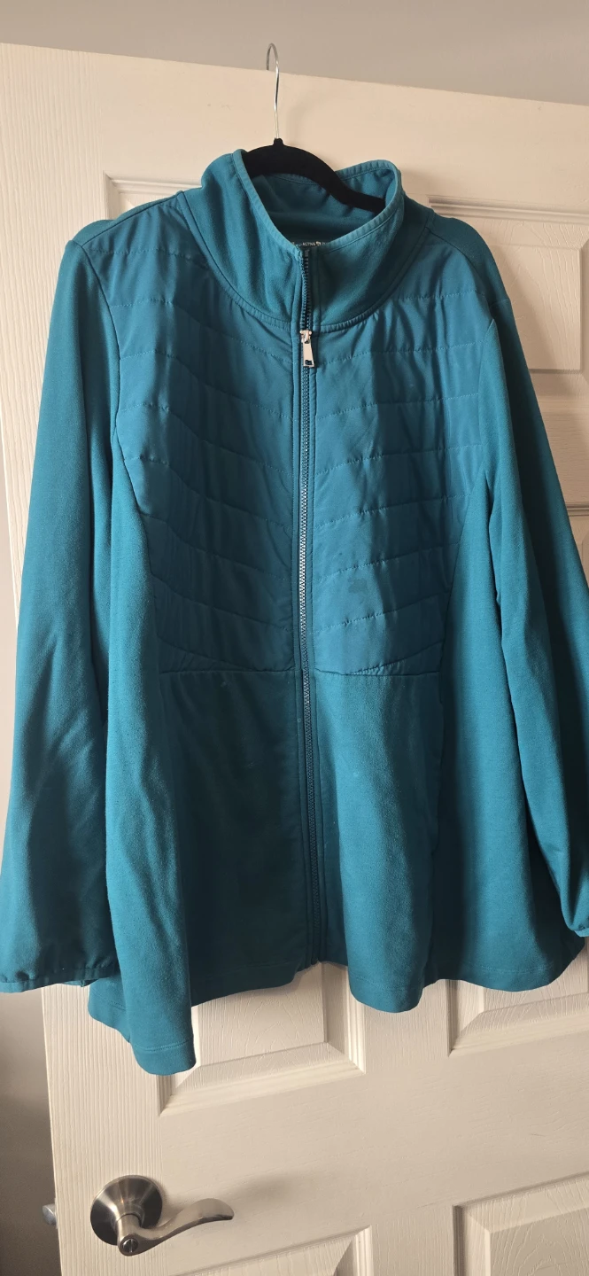 Teal Zip-Up Active Jacket Size 3X