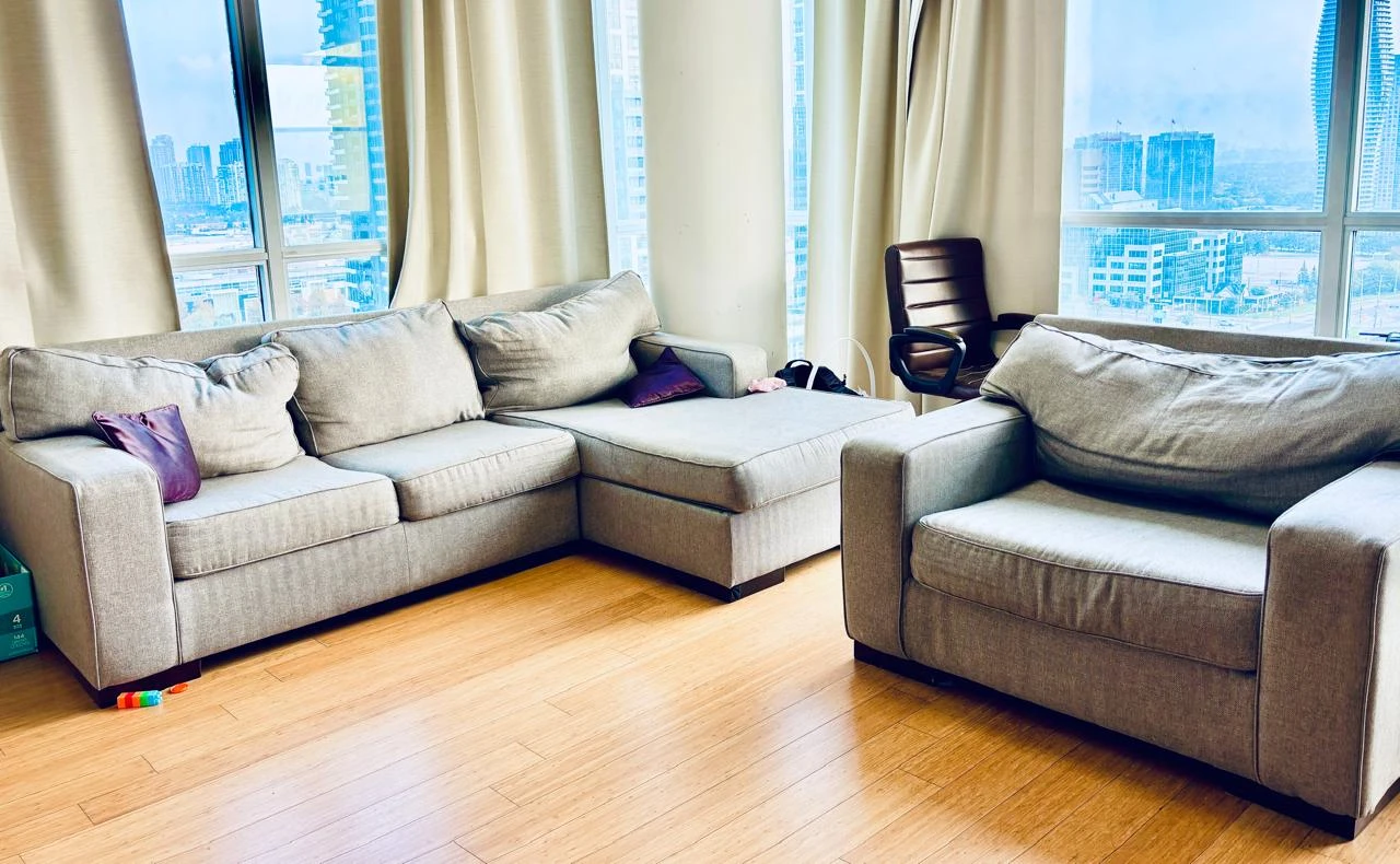 Grey Sectional Sofa with Chaise plus loveseat