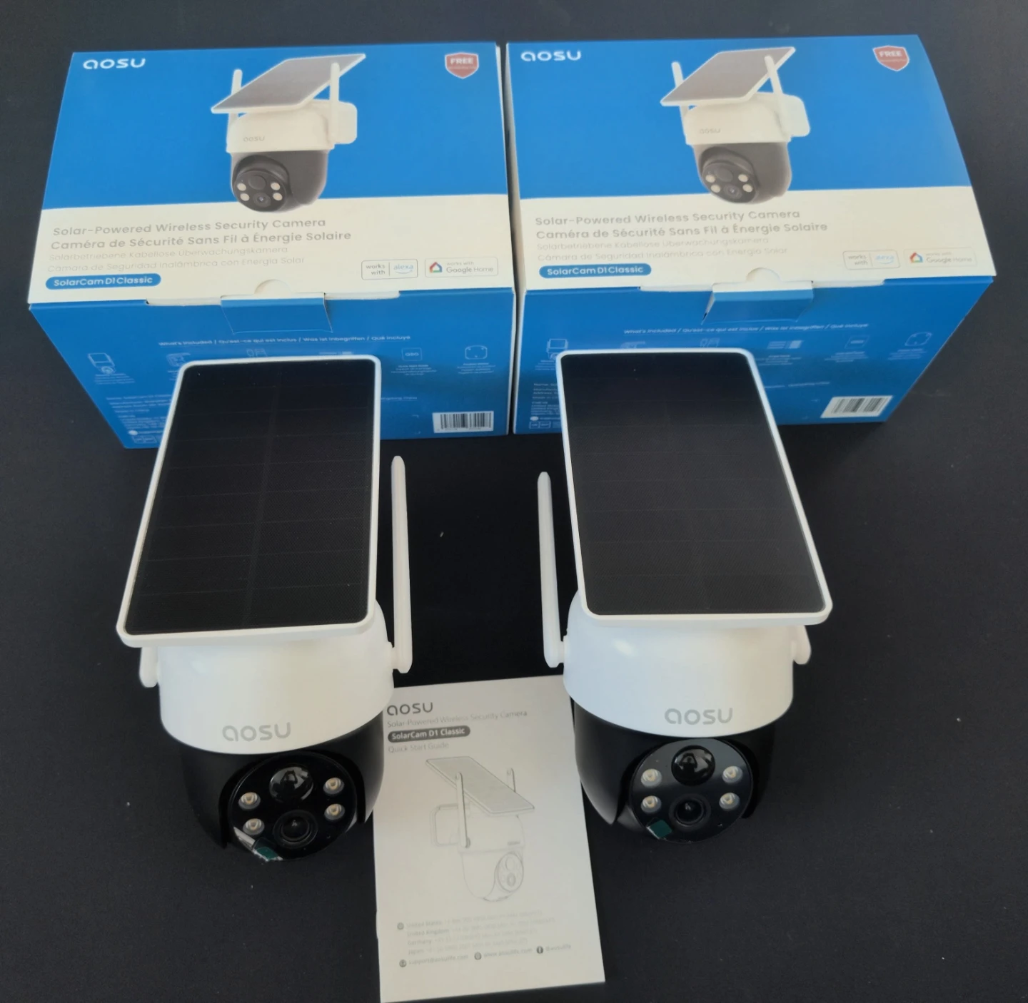 aosu SolarCam D1 Classic Security Cameras - Pair