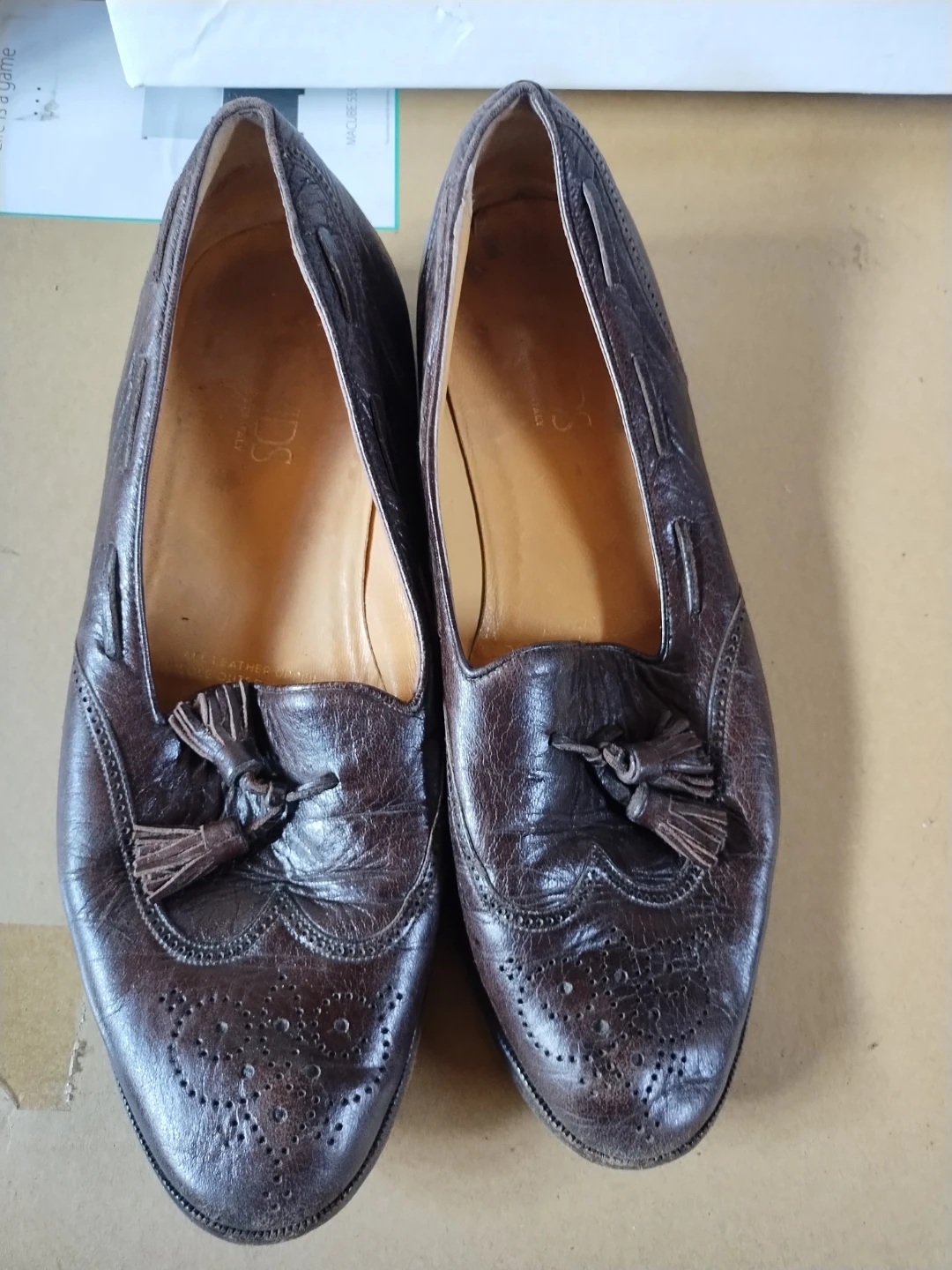 Tod's Brown Leather Tassel Loafers