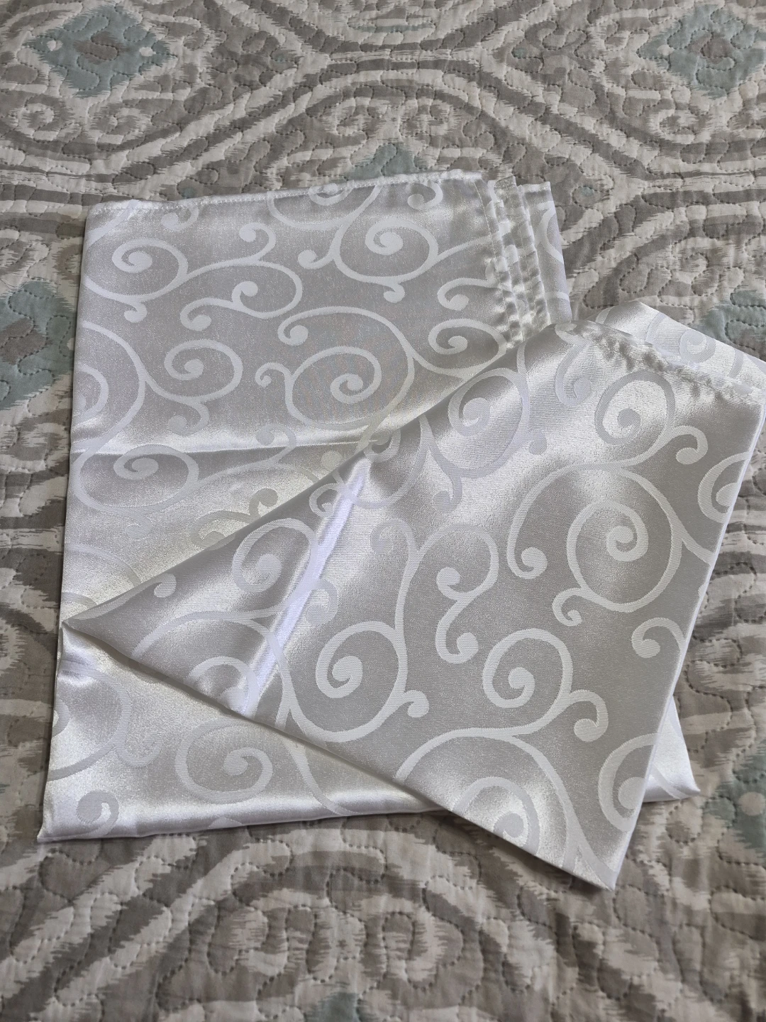 Beautiful 57" x 72" White Tablecloth