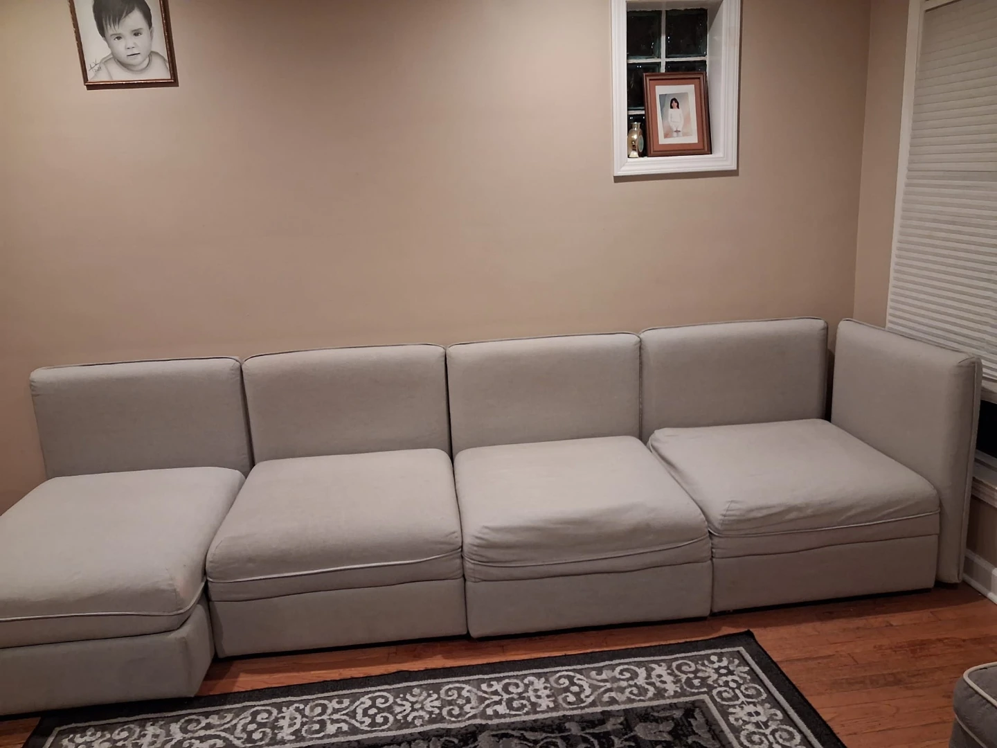 IKEA Vallentuna Modular Storage Sofa/two glass side  table - photo 3