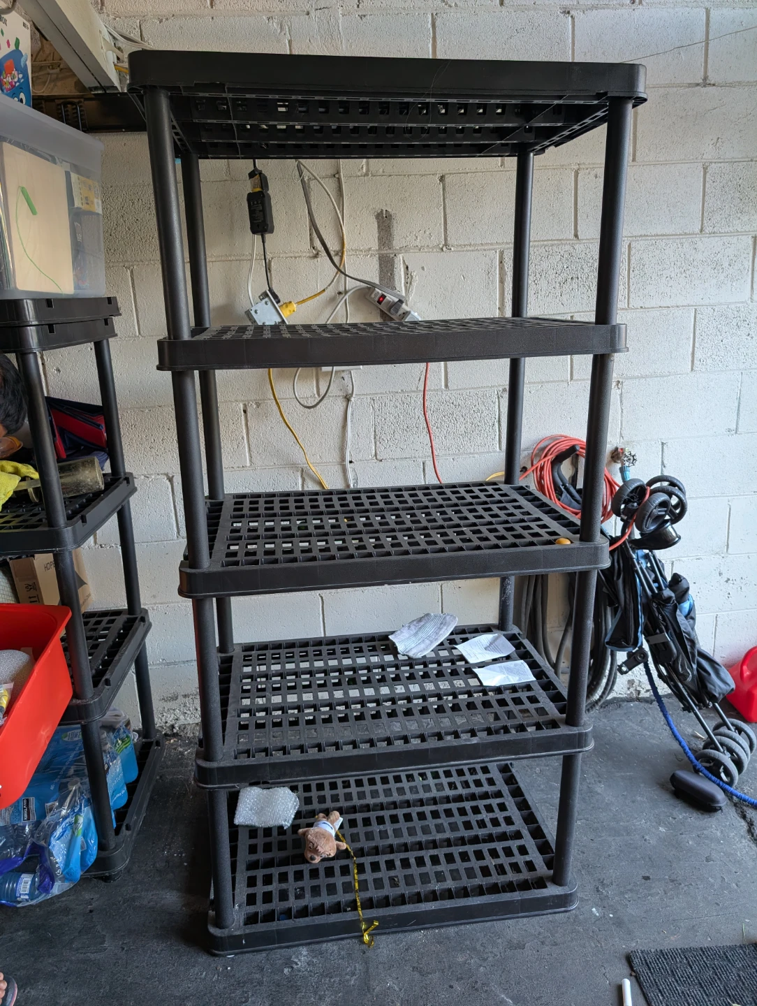Black 5-Tier Plastic Shelving Unit - photo 3