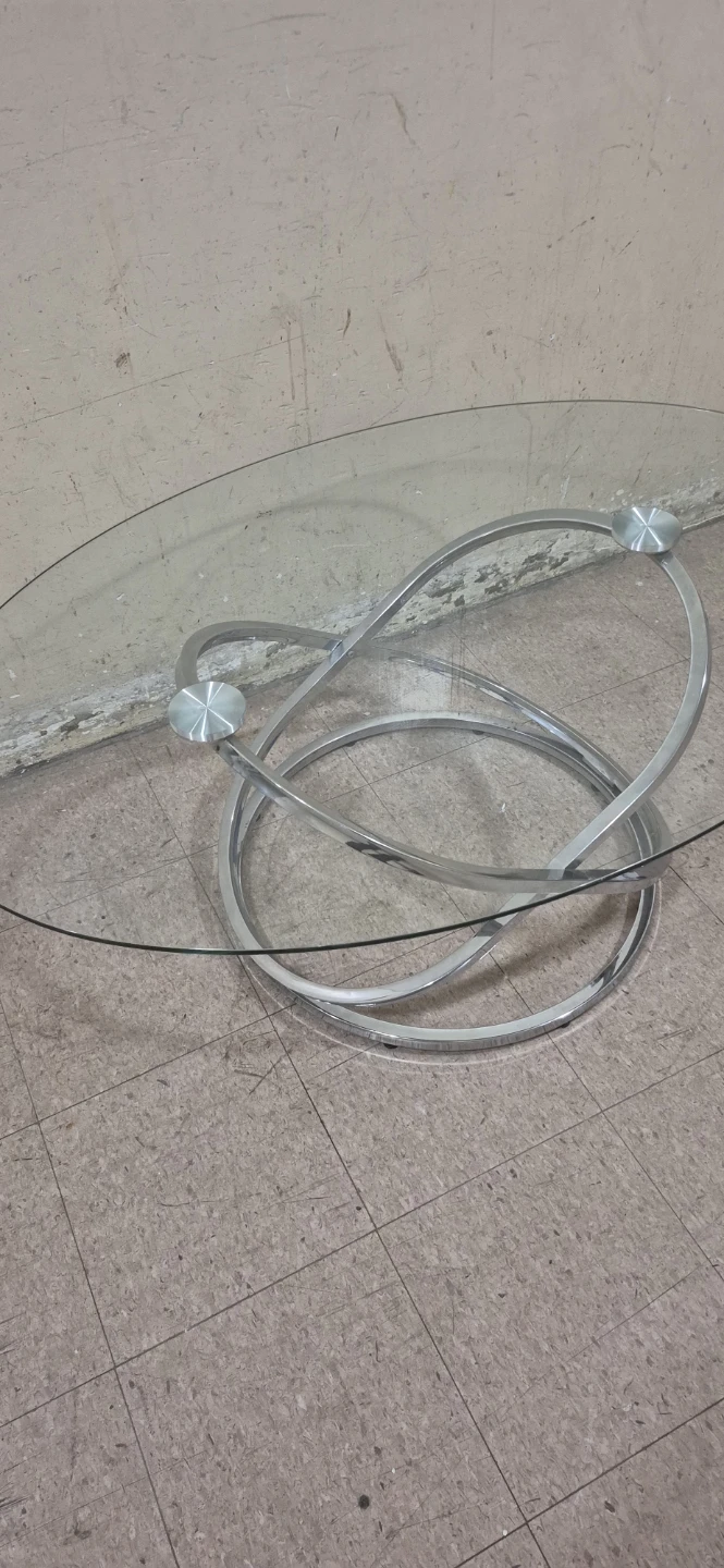 Modern Chrome and Glass Coffee Table - photo 5