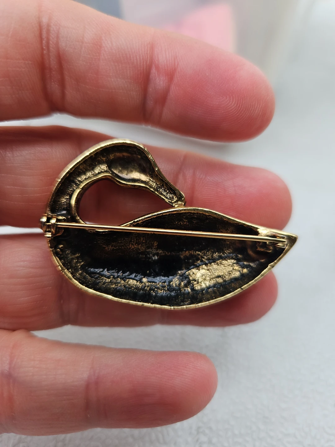 Vintage Gold Tone Swan Goose Brooch - photo 3