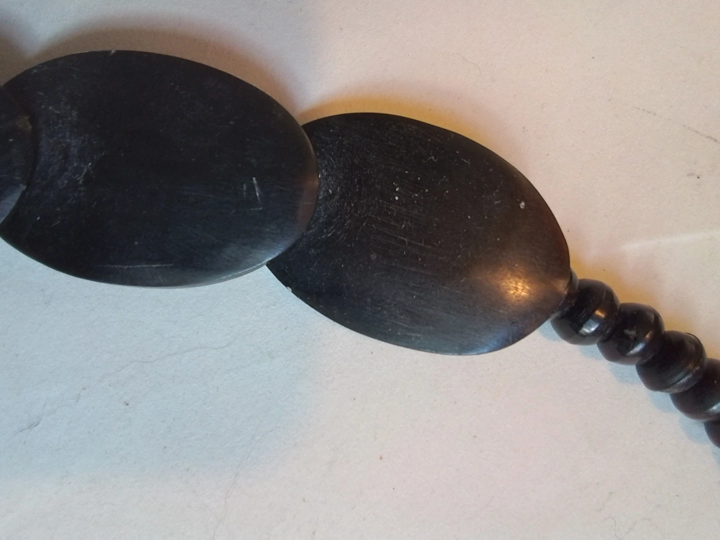 Black Serena Wood Oval Disk Statement Necklace - photo 3