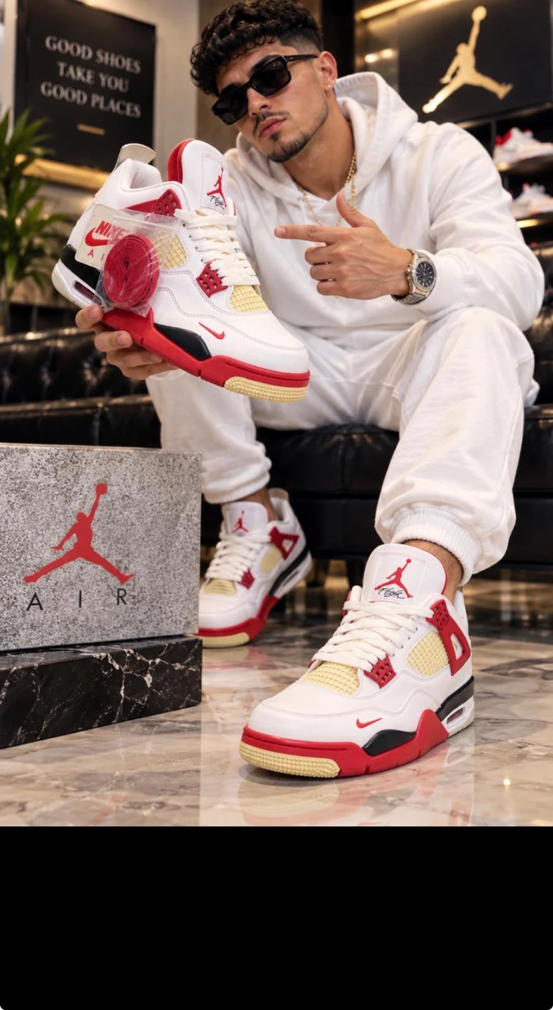 Nike Air Jordan 4 Retro Fire Red Sneakers