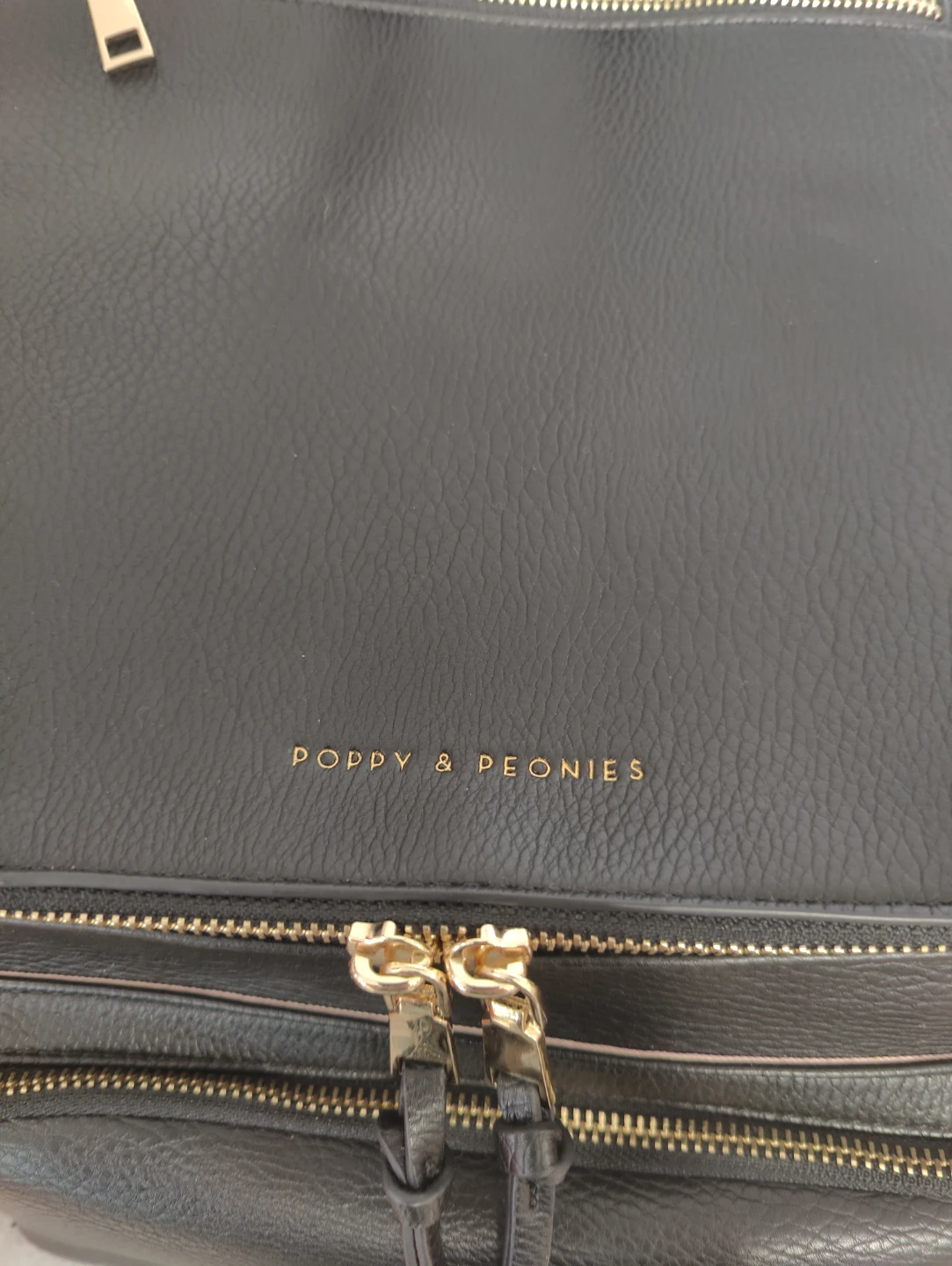 Poppy & Peonies Black Backpack Diaper Bag - photo 2