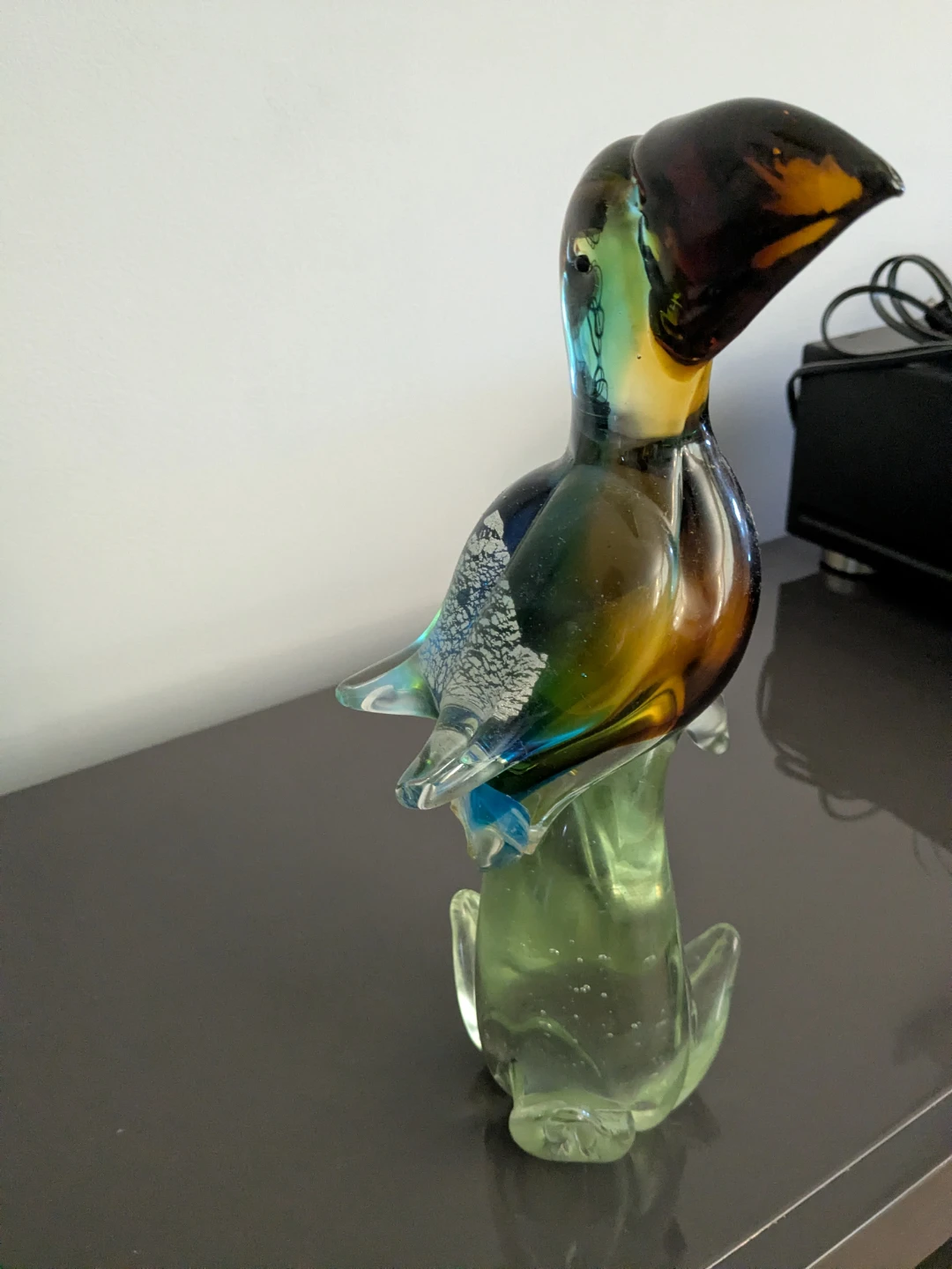 Murano-Style Hand-Blown Art Glass Toucan Figurine, Multicolor - photo 5