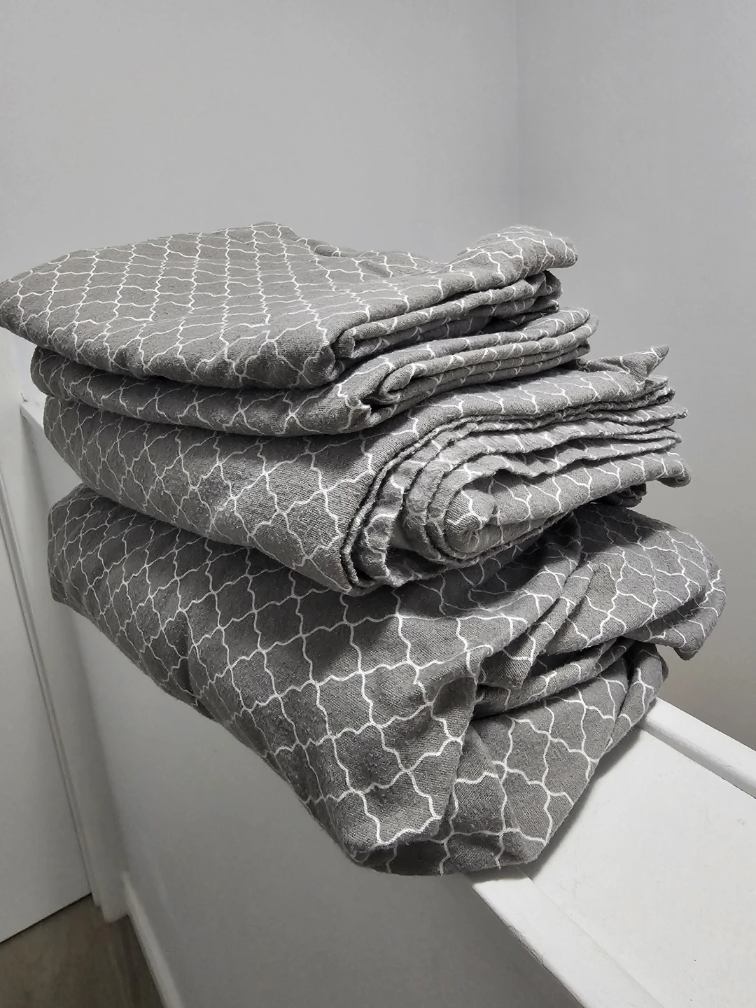 🏈Grey patterned double bed sheets - photo 2