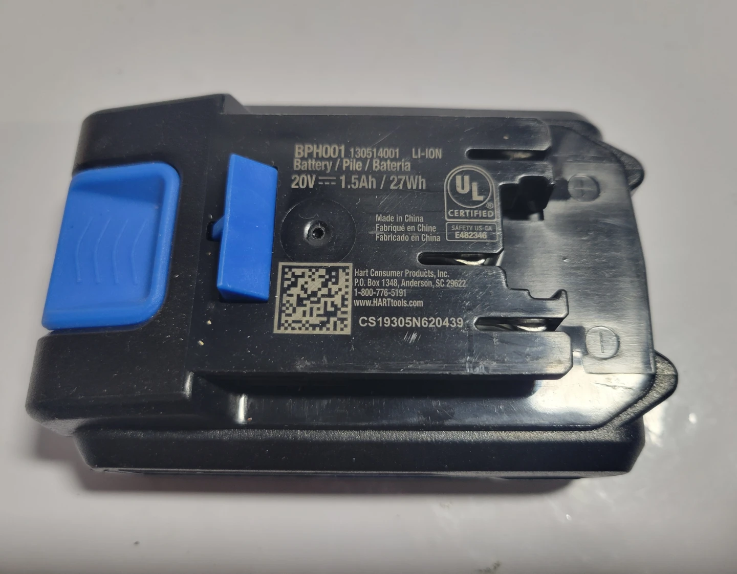 (FOR PARTS!!) HART 20V 1.5Ah Lithium-Ion Battery - photo 2